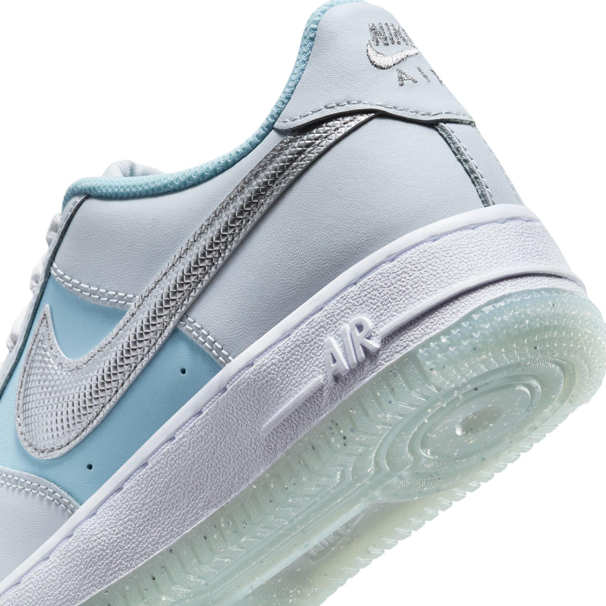 Nike Air Force 1 Grade School Girls "Pure Platinum/Metallic Silver" Shoe