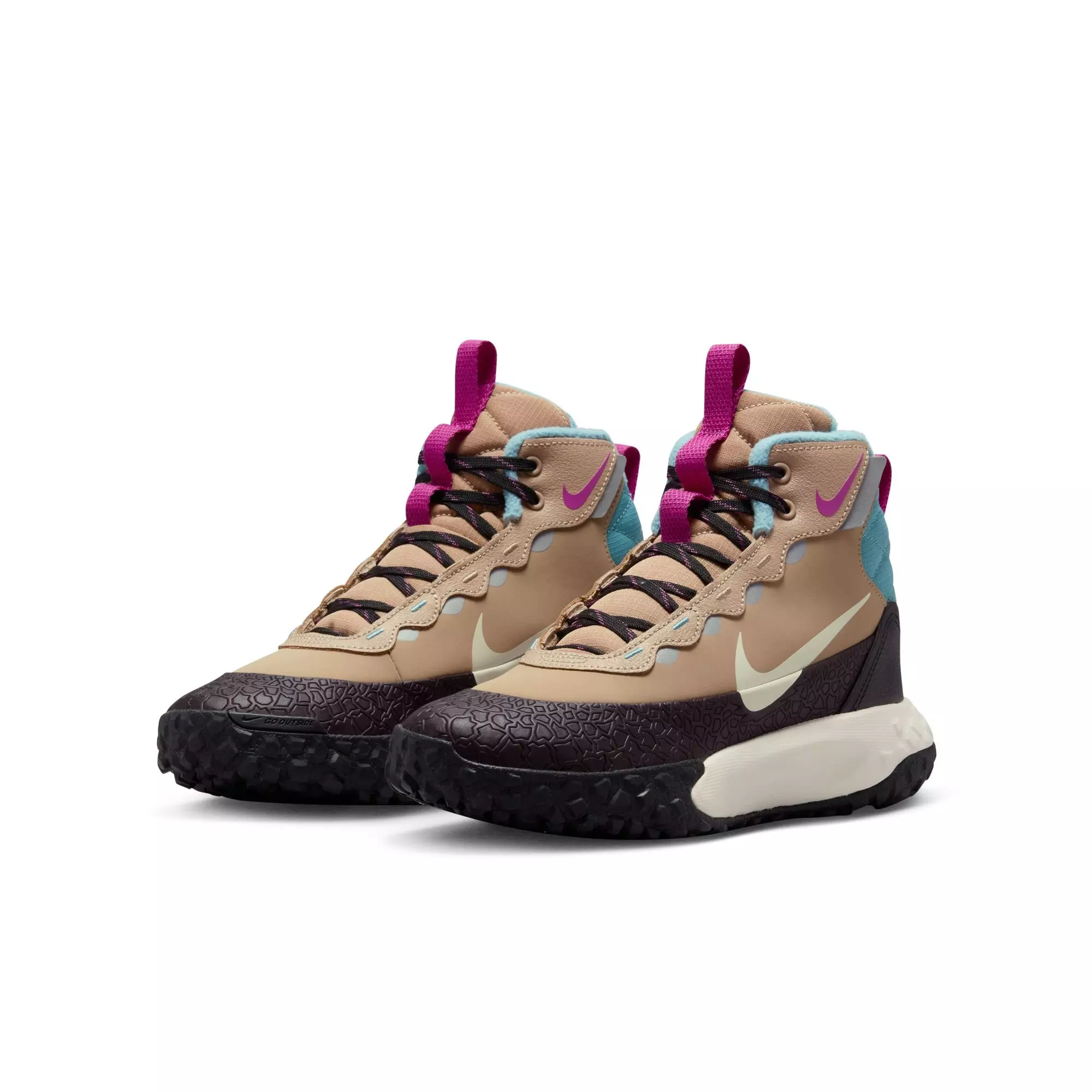 Nike Terrascout "Hemp/Pale Ivory/Burgundy Ash/Denim Turq" Grade School Girls' Boot - TAN/BROWN