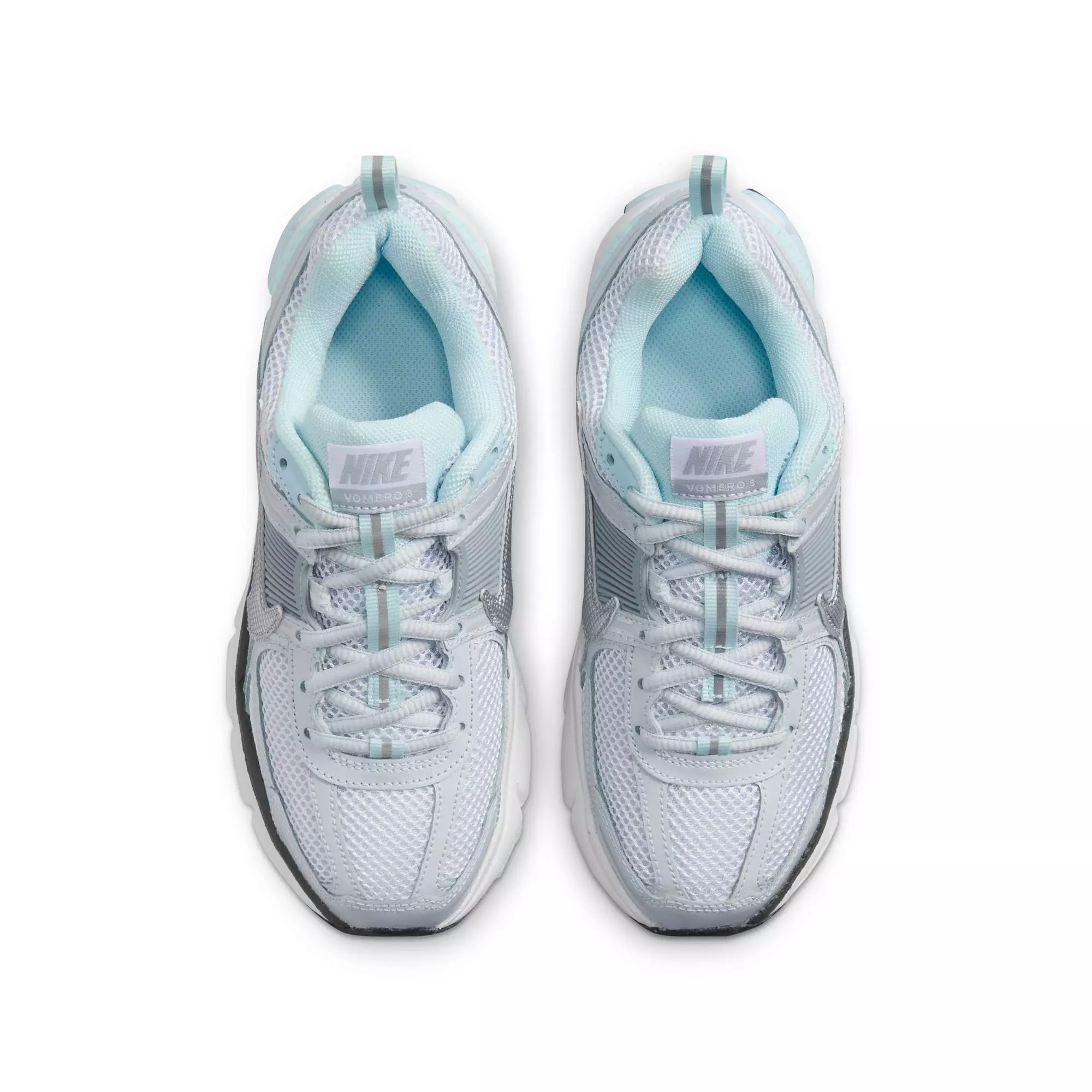 Nike Vomero 5 "Pure Platinum/Metallic Silver" Preschool Girls' Shoe - WHITE/LT BLUE