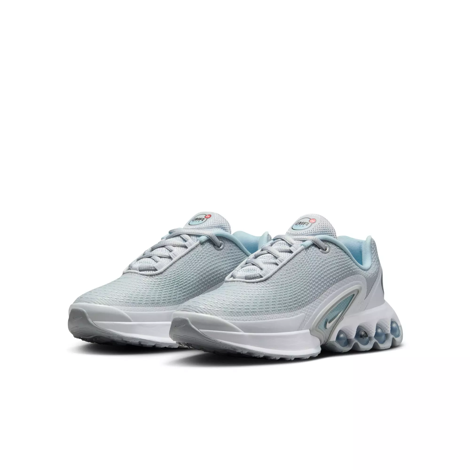 Nike Air Max Dn "Pure Platinum/Metallic Silver" Preschool Girls' Shoe - WHITE/LT BLUE