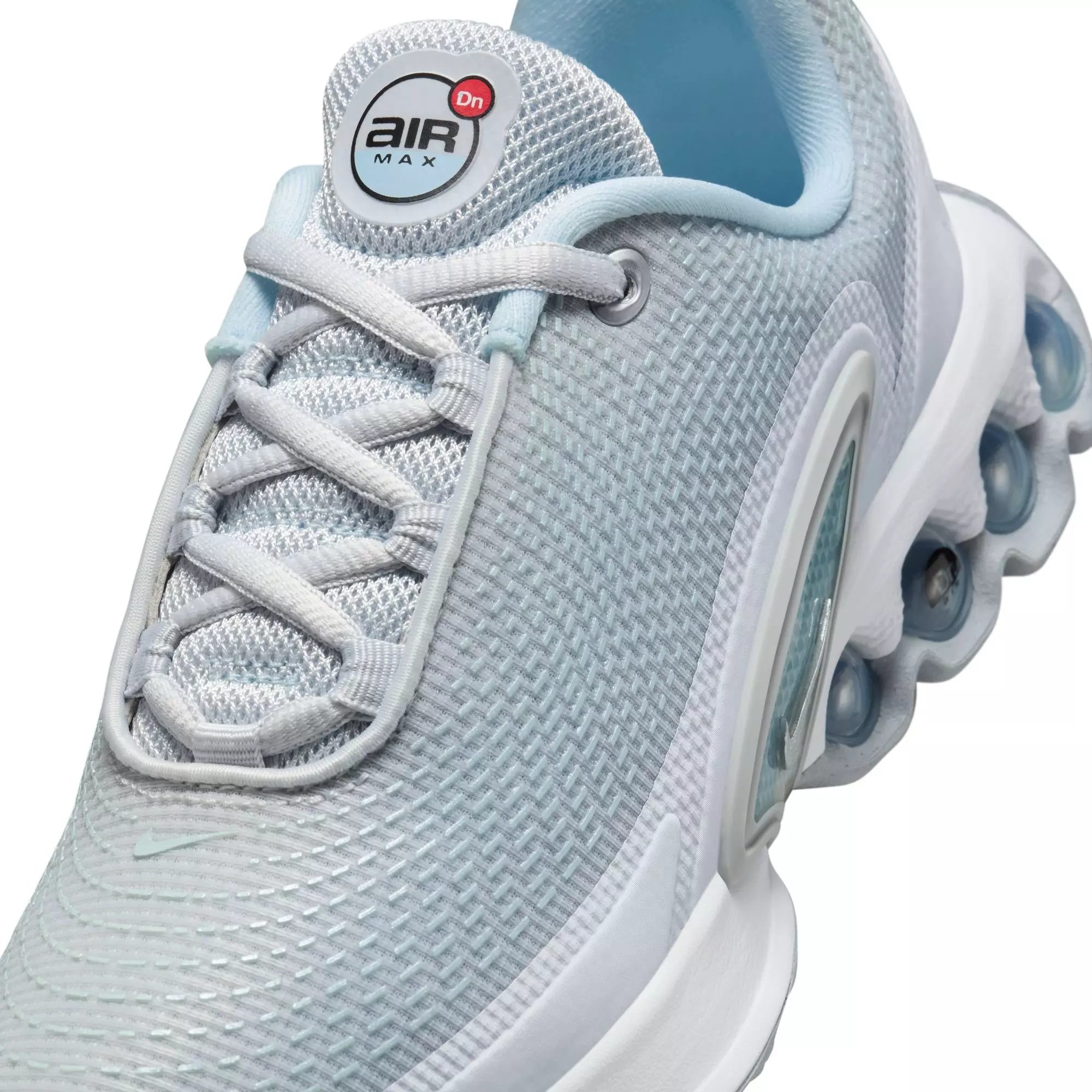 Nike Air Max Dn "Pure Platinum/Metallic Silver" Preschool Girls' Shoe - WHITE/LT BLUE