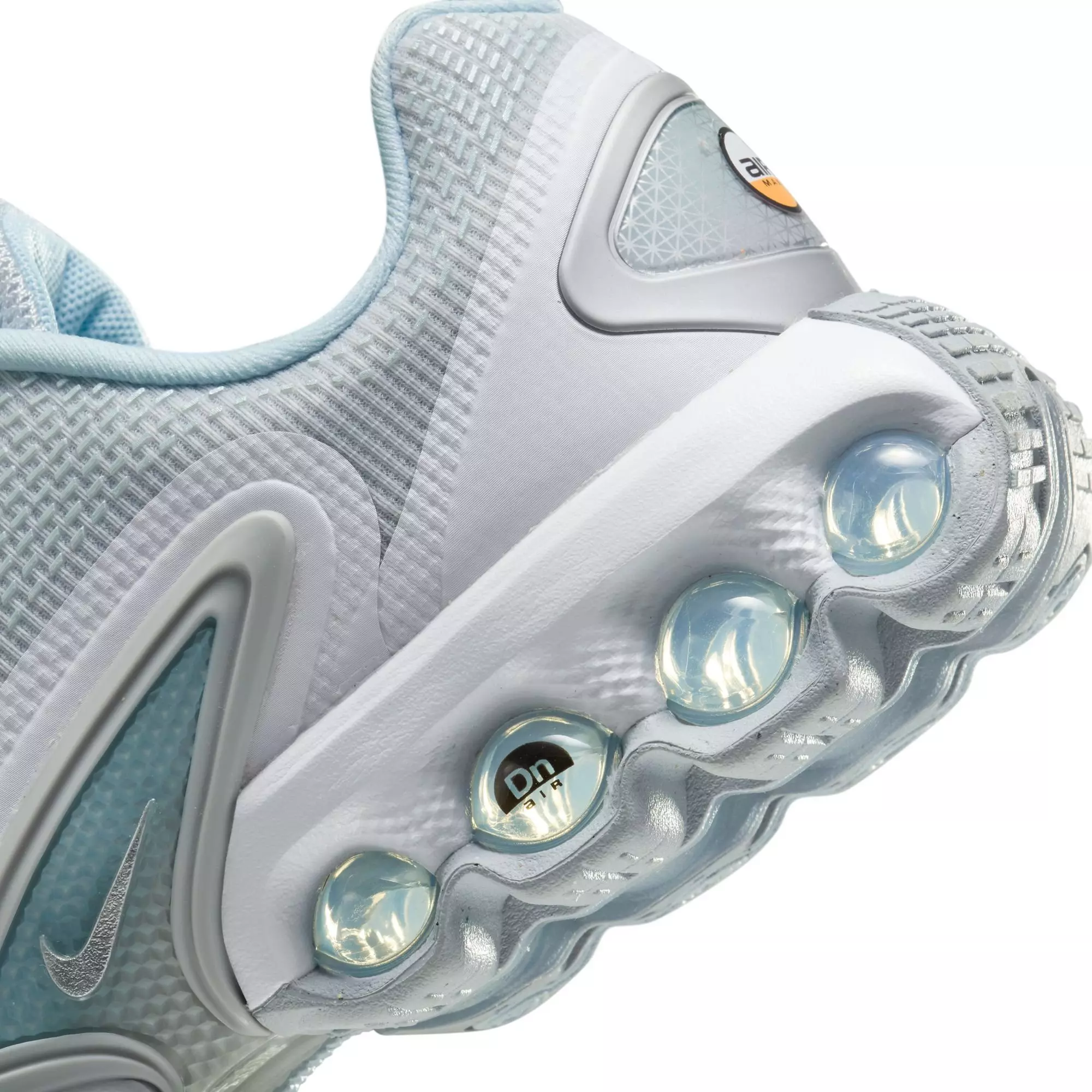 Nike Air Max Dn "Pure Platinum/Metallic Silver" Preschool Girls' Shoe - WHITE/LT BLUE