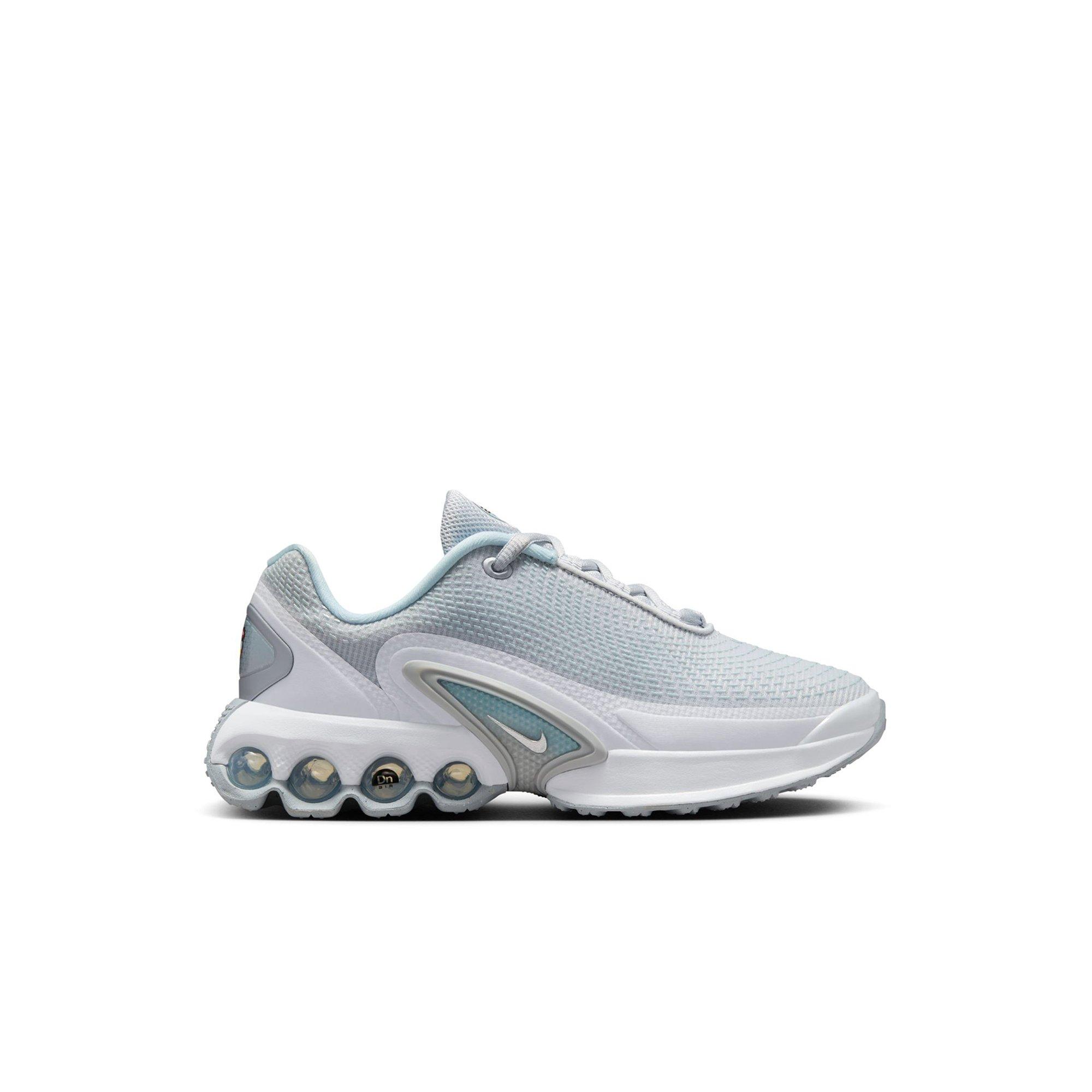 Nike Air Max Dn "Pure Platinum/Metallic Silver" Preschool Girls' Shoe - WHITE/LT BLUE