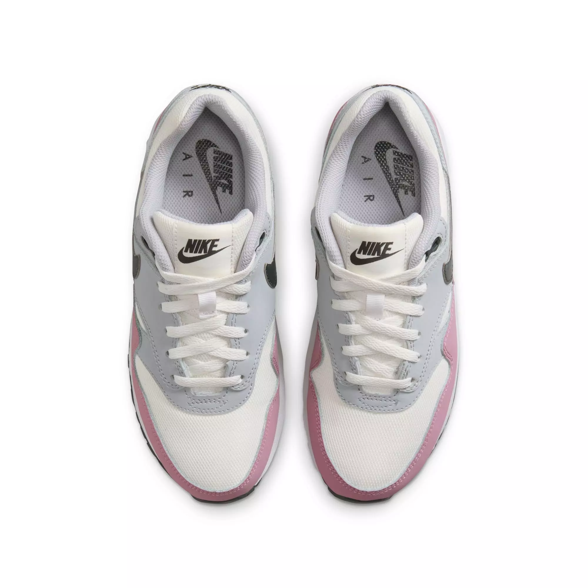 Nike Air Max 1 "Summit White/Dk Smoke Grey/Wolf Grey" Preschool Girls' Shoe - WHITE/PURPLE