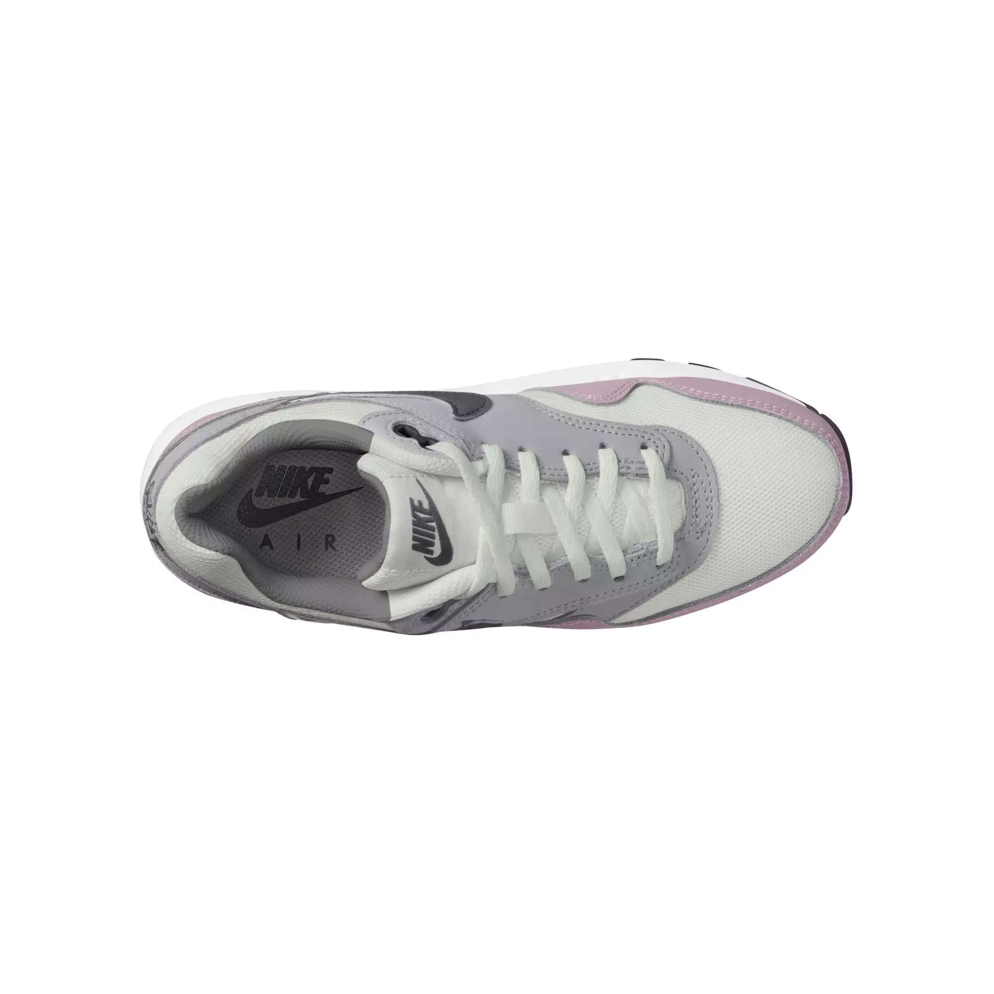 Nike Air Max 1 "Summit White/Dk Smoke Grey/Wolf Grey" Preschool Girls' Shoe - WHITE/PURPLE