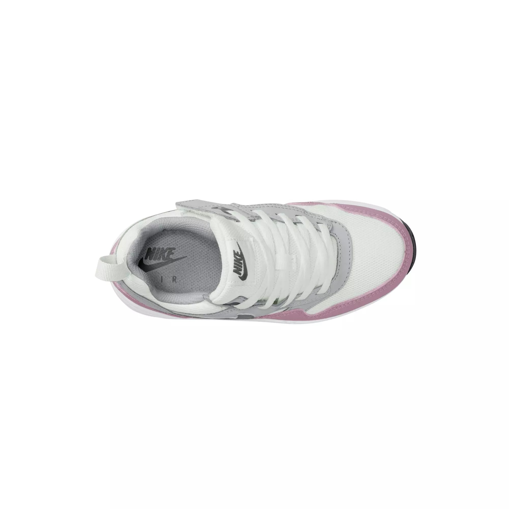 Nike Air Max 1 EasyOn "Summit White/Dk Smoke Grey/Wolf Grey" Preschool Girls' Shoe - WHITE/PURPLE