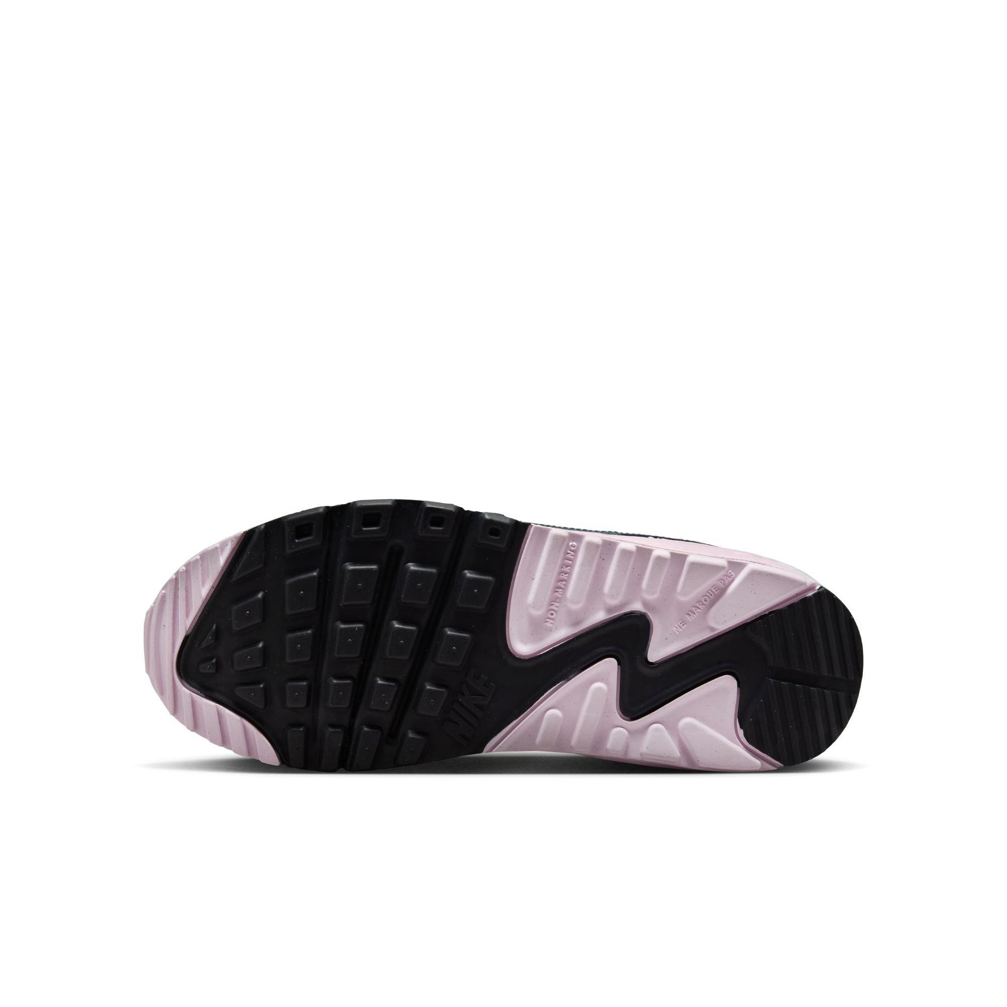 Nike Air Max 90 Preschool Girls' "White/Wolf Grey/Pink Foam/Armory Navy" Shoe