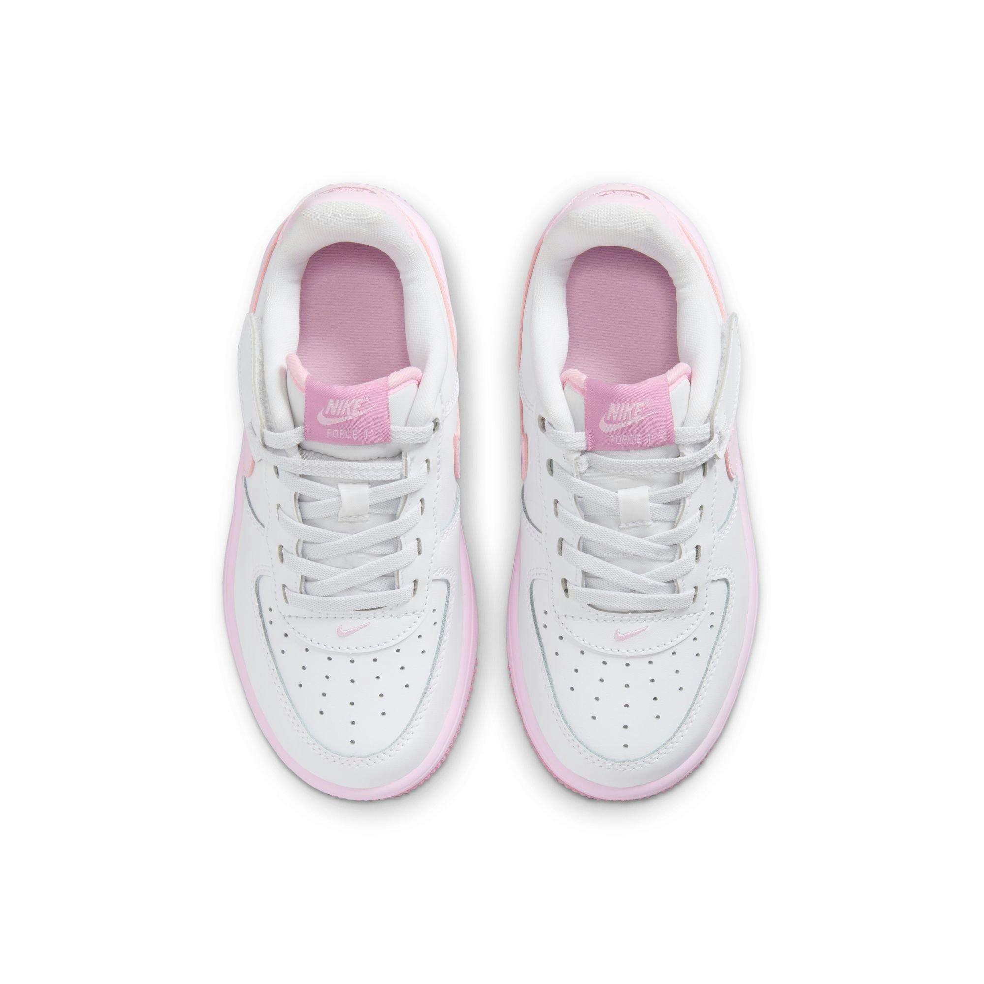 Nike Air Force 1 Low EasyOn Preschool Girls' "White/Pink Foam/Elemental Pink" Shoe