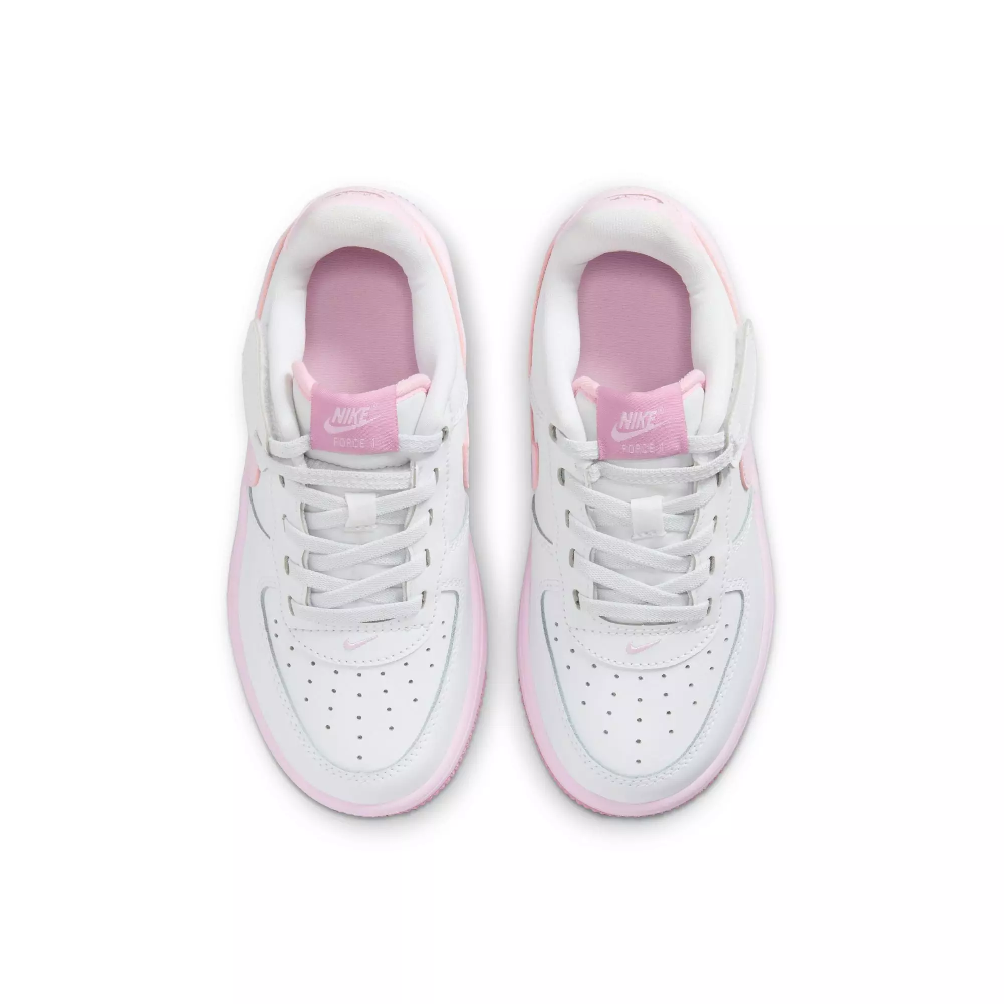 Nike Air Force 1 Low EasyOn "White/Pink Foam/Elemental Pink" Preschool Girls' Shoe - WHITE/PINK