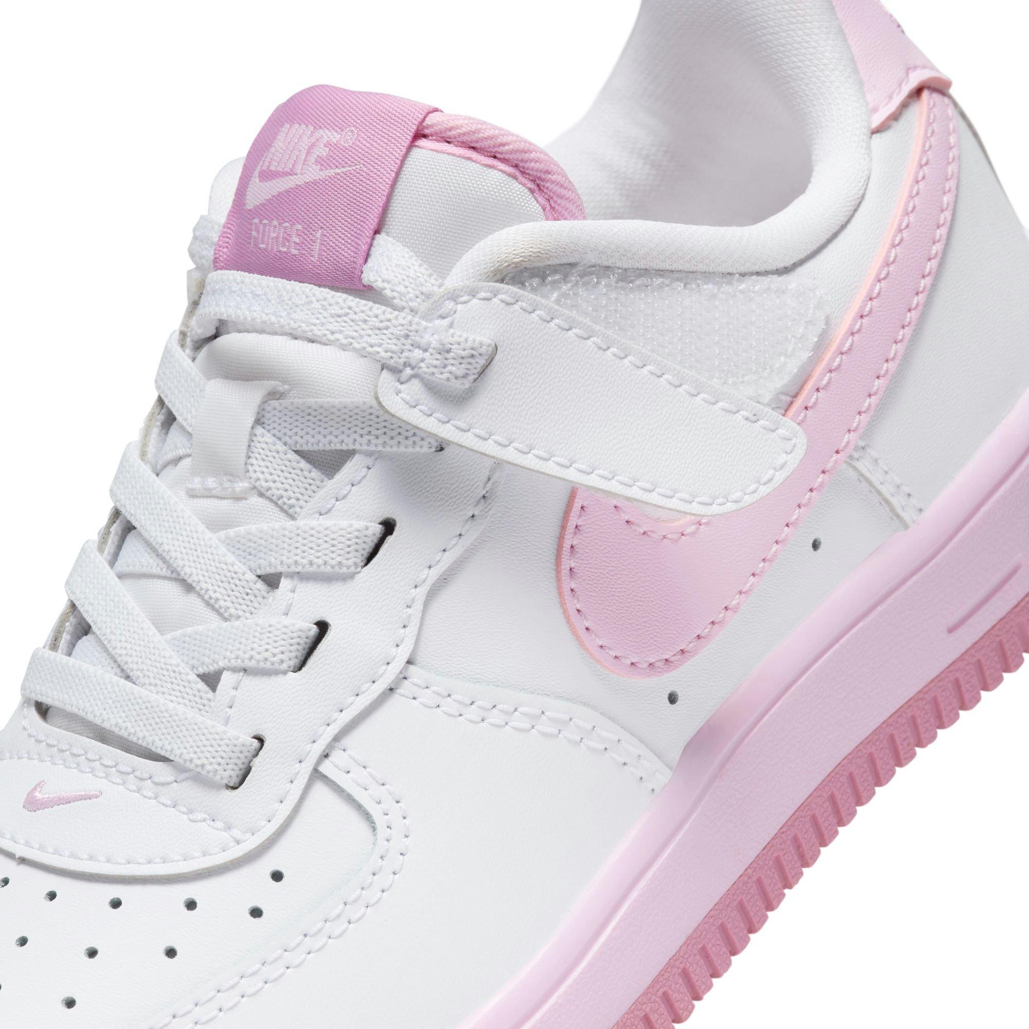 Nike Air Force 1 Low EasyOn Preschool Girls' "White/Pink Foam/Elemental Pink" Shoe