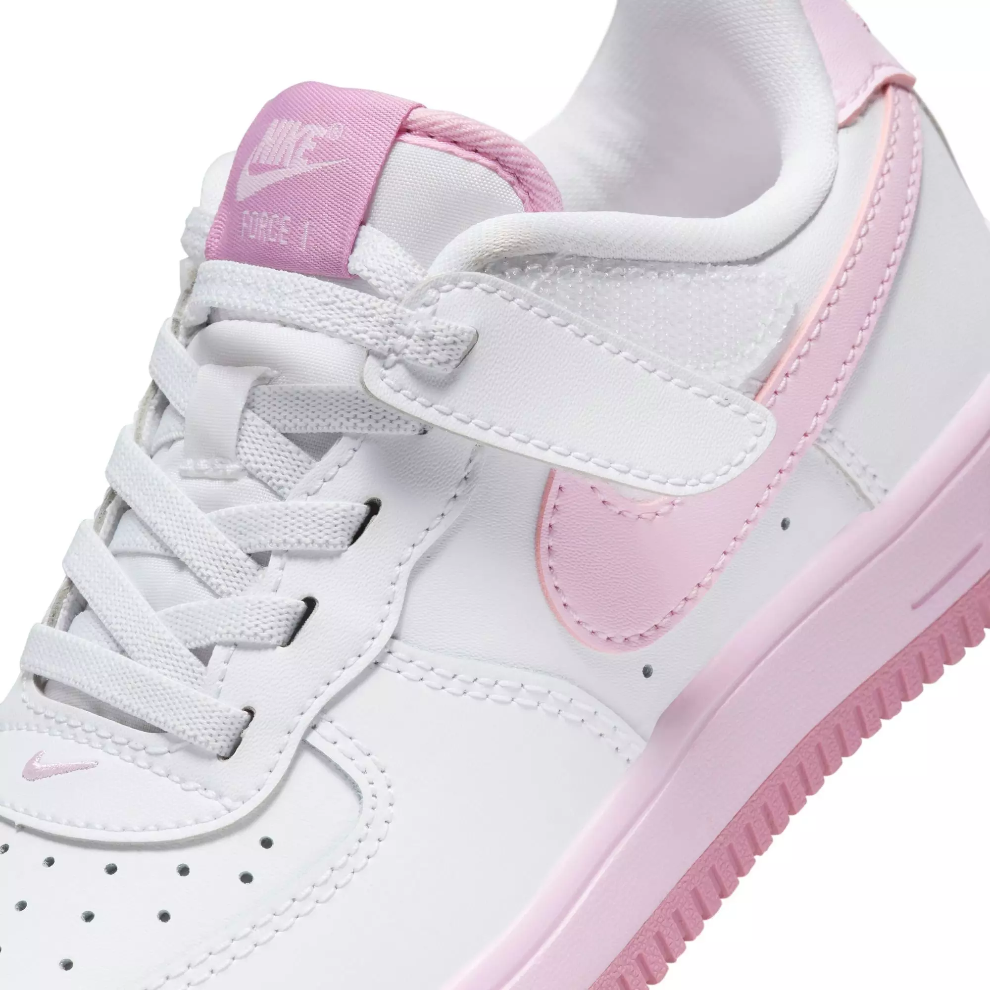 Nike Air Force 1 Low EasyOn "White/Pink Foam/Elemental Pink" Preschool Girls' Shoe - WHITE/PINK