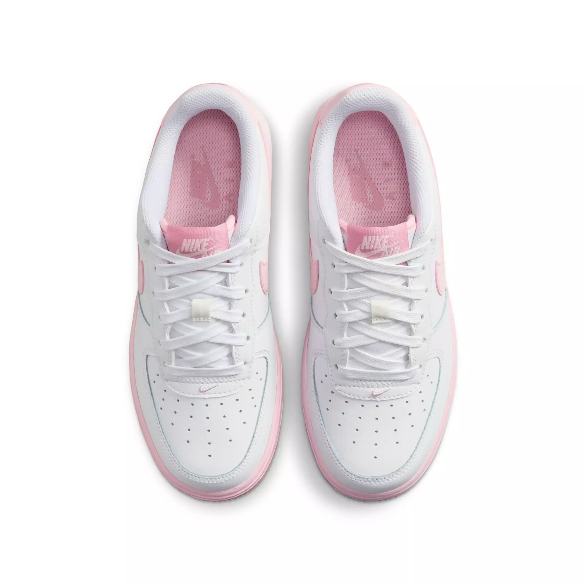 Nike Air Force 1 "White/Pink Foam/Elemental Pink" Preschool Girls' Shoe - WHITE/PINK
