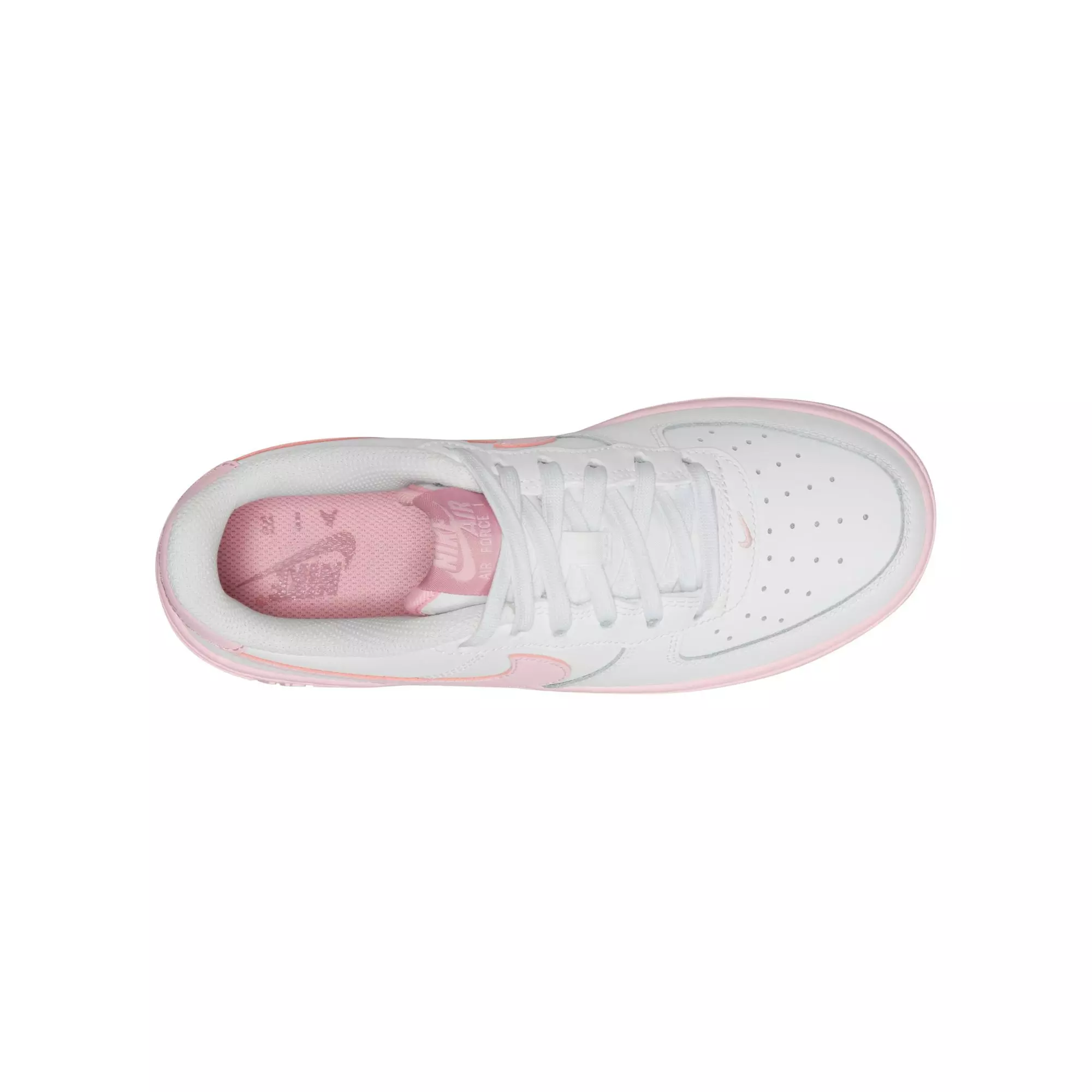 Nike Air Force 1 "White/Pink Foam/Elemental Pink" Preschool Girls' Shoe - WHITE/PINK