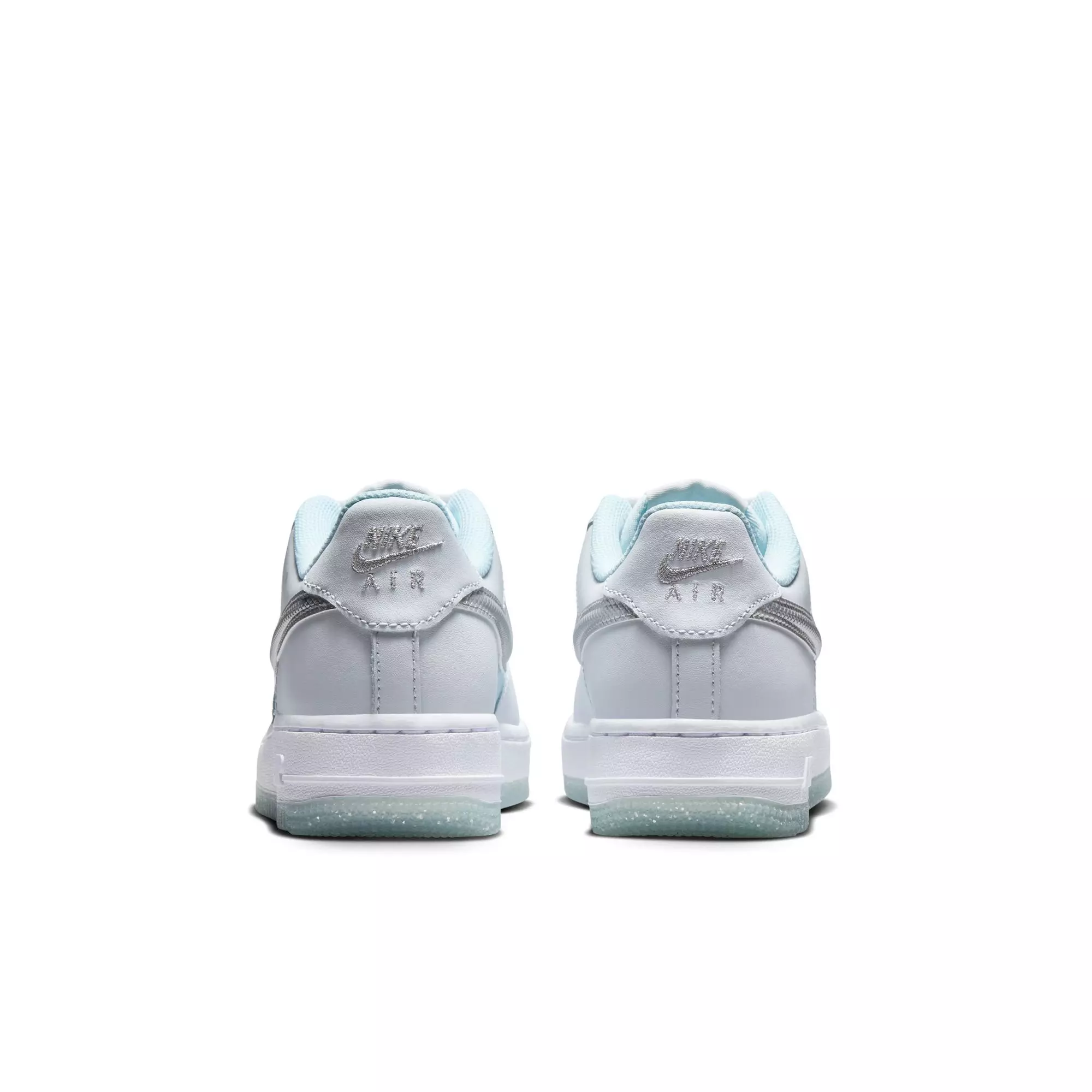 Nike Air Force 1 "Pure Platinum/Mtlc Silver" Preschool Girls' Shoe - GREY/LT BLUE