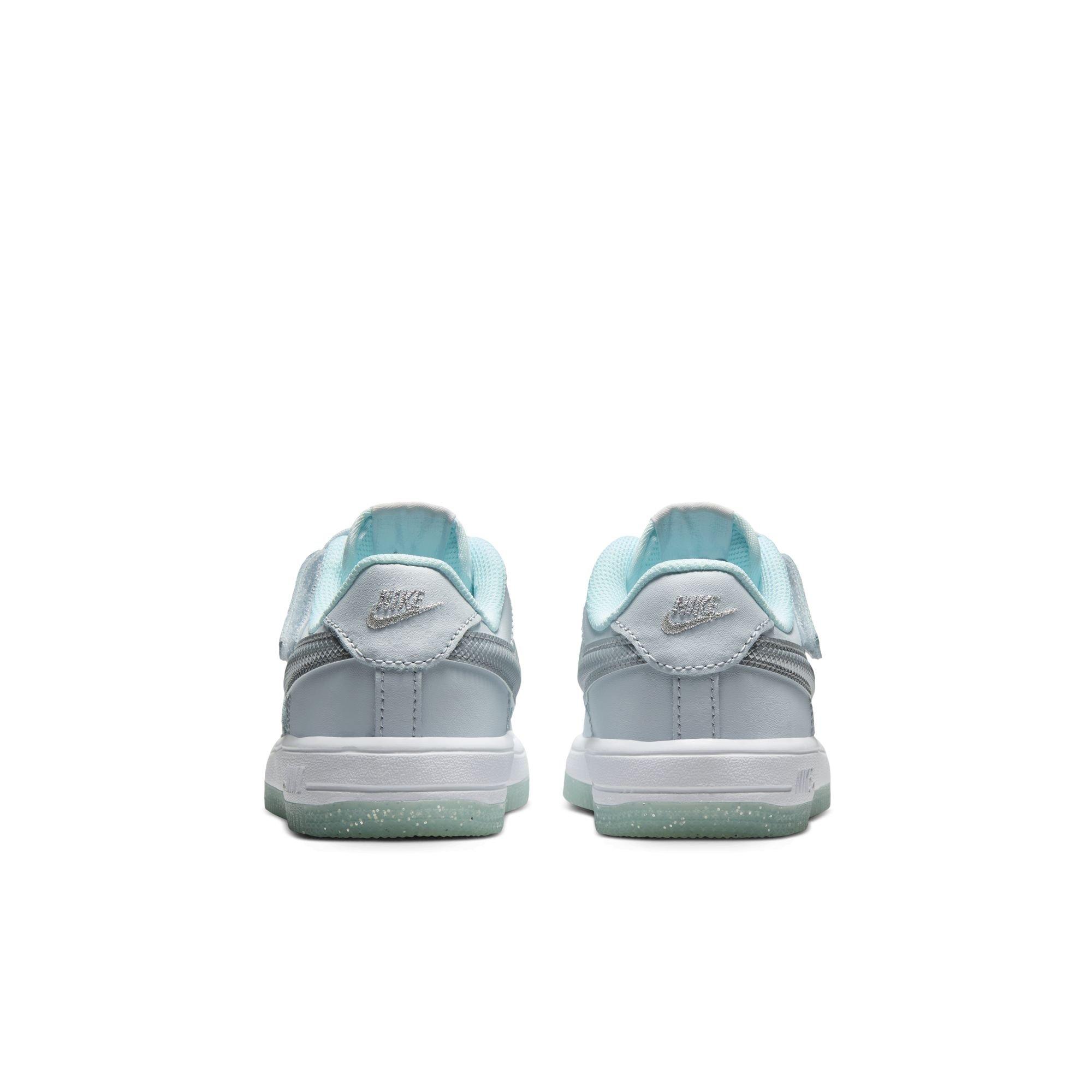 Nike Air Force 1 Low EasyOn Preschool Girls' "Pure Platinum/Metallic Silver" Shoe
