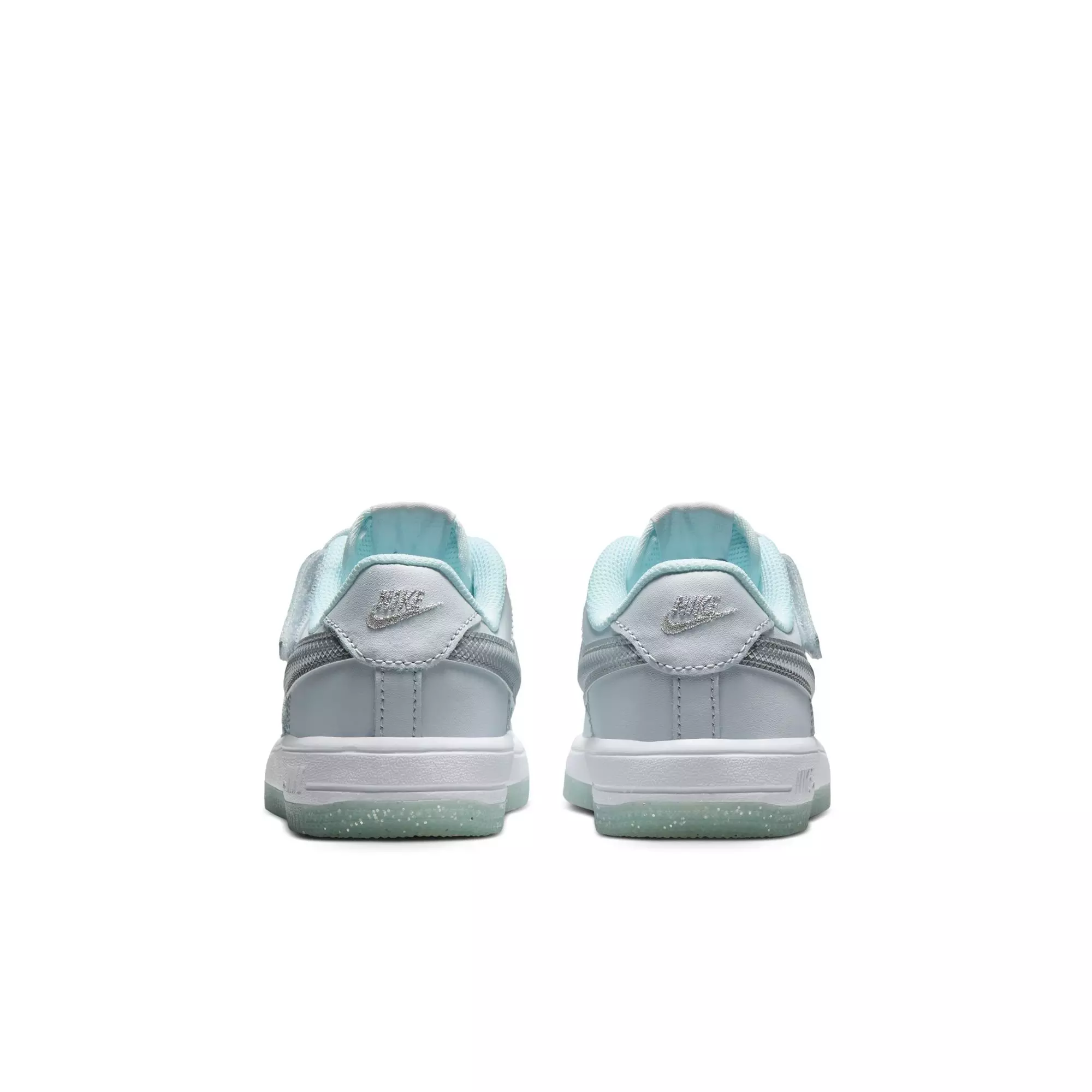 Nike Air Force 1 Low EasyOn "Pure Platinum/Metallic Silver" Preschool Girls' Shoe - GREY/LT BLUE