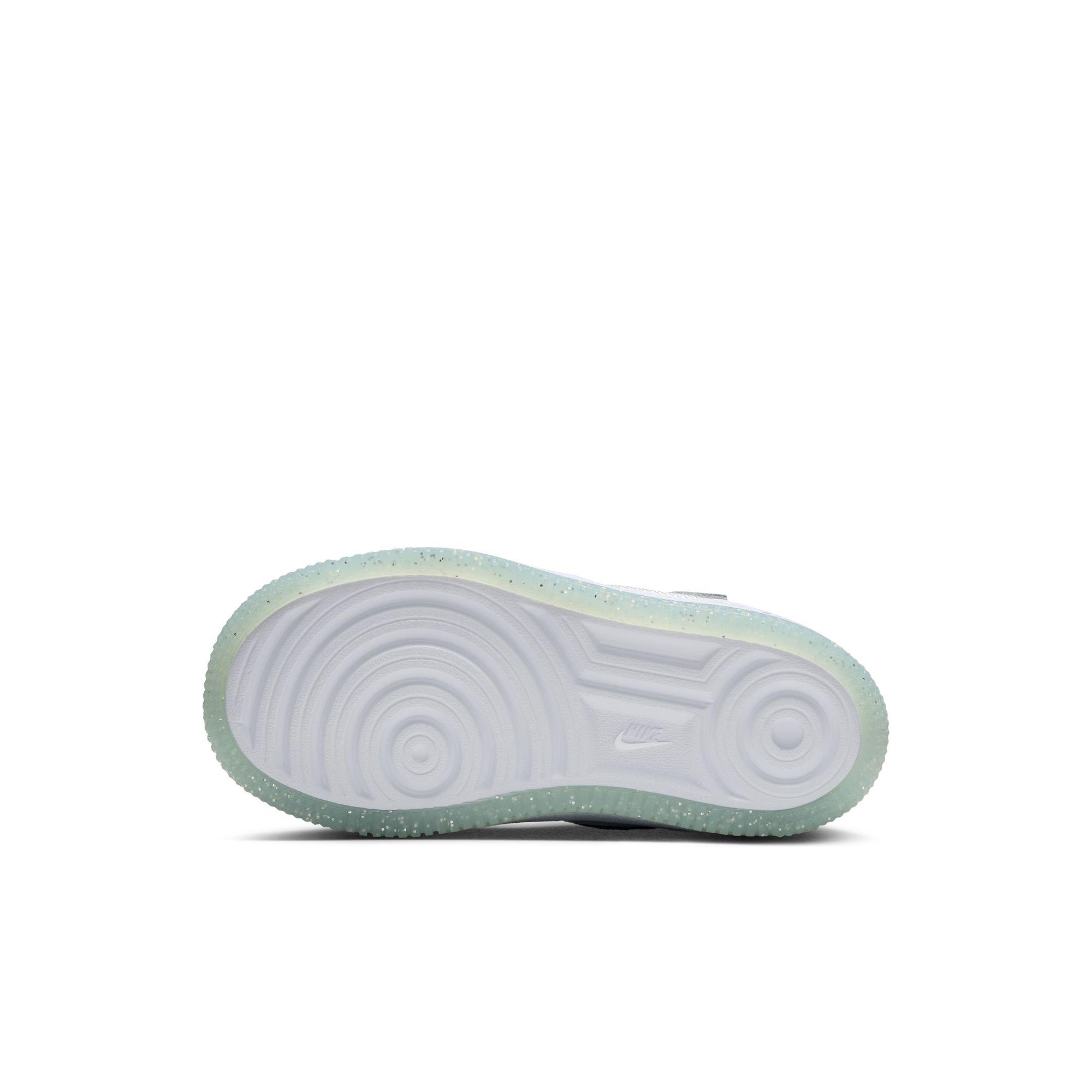 Nike Air Force 1 Low EasyOn Preschool Girls' "Pure Platinum/Metallic Silver" Shoe