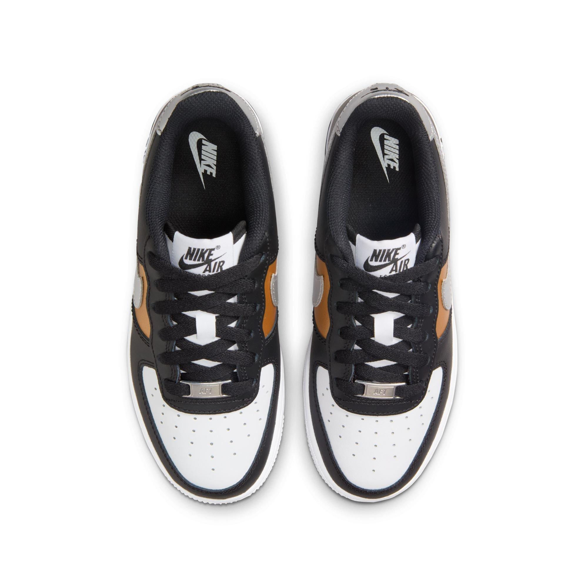 Nike Air Force 1 Preschool Girls' "Black/Metallic Silver/White" Shoe