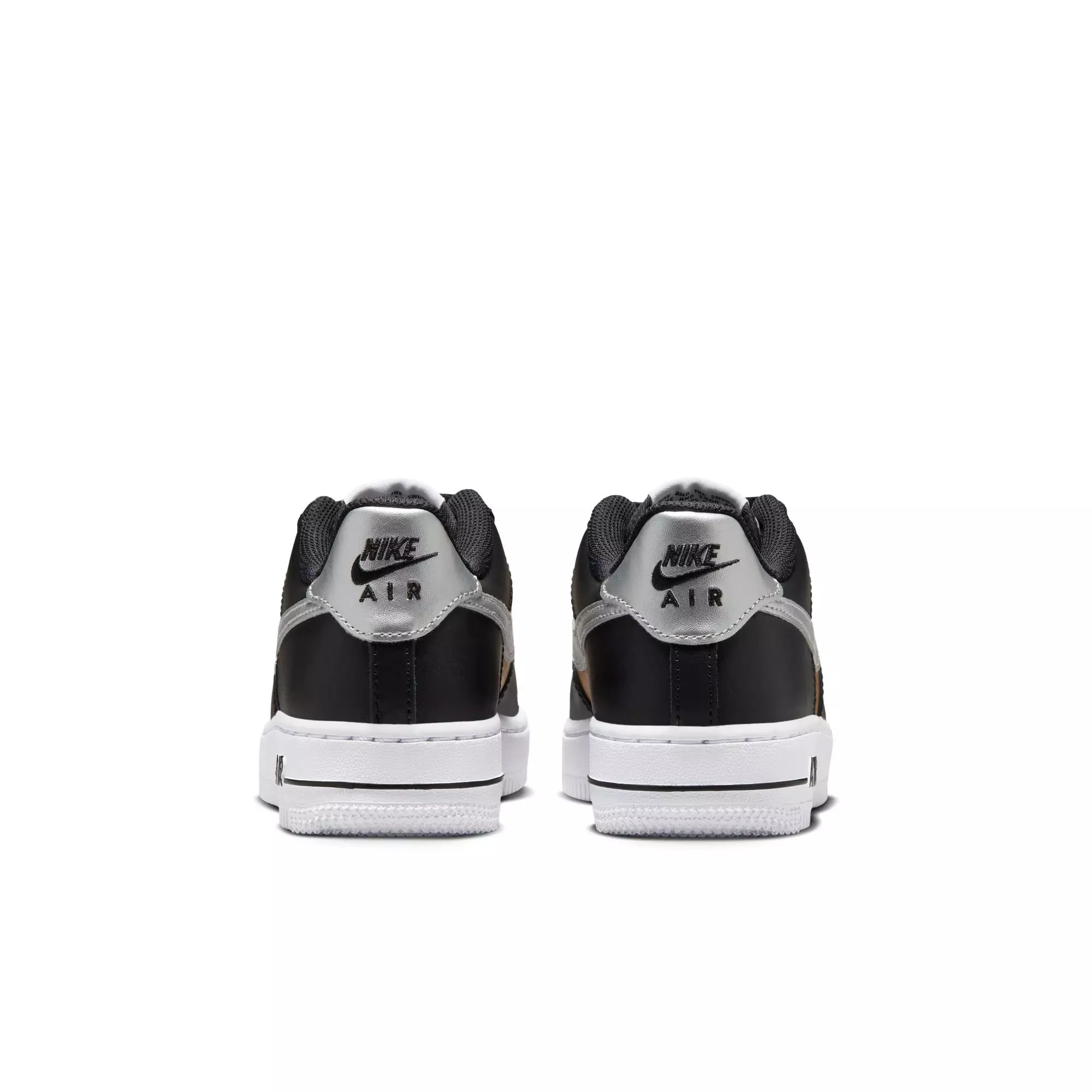 Nike Air Force 1 "Black/Metallic Silver/White" Preschool Girls' Shoe - WHITE/BLACK/GOLD