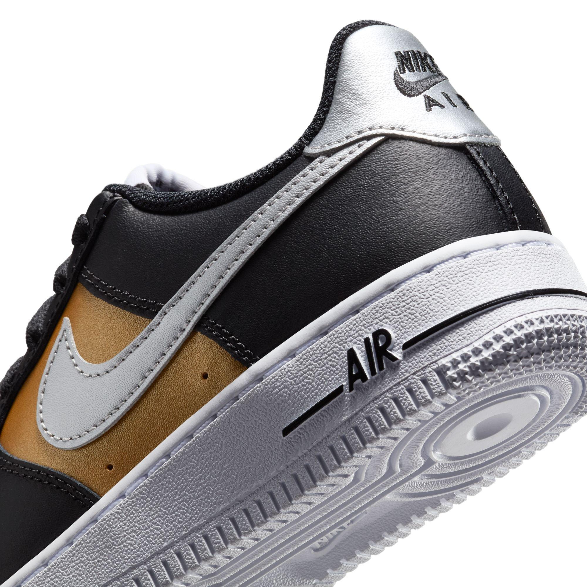 Nike Air Force 1 Preschool Girls' "Black/Metallic Silver/White" Shoe