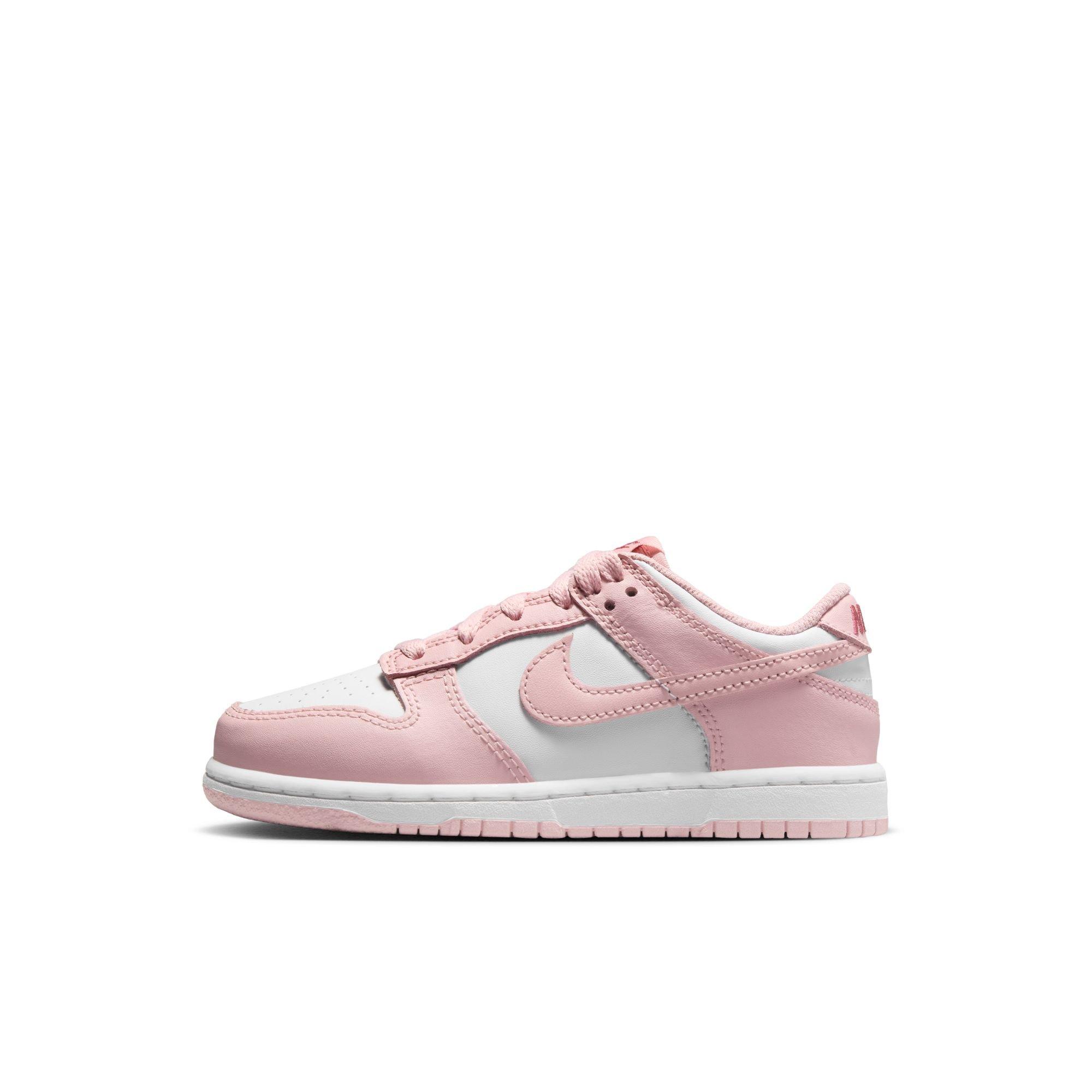 Nike Dunk Low Preschool Girls' "White/Pink Glaze/Pomegranate" Shoe