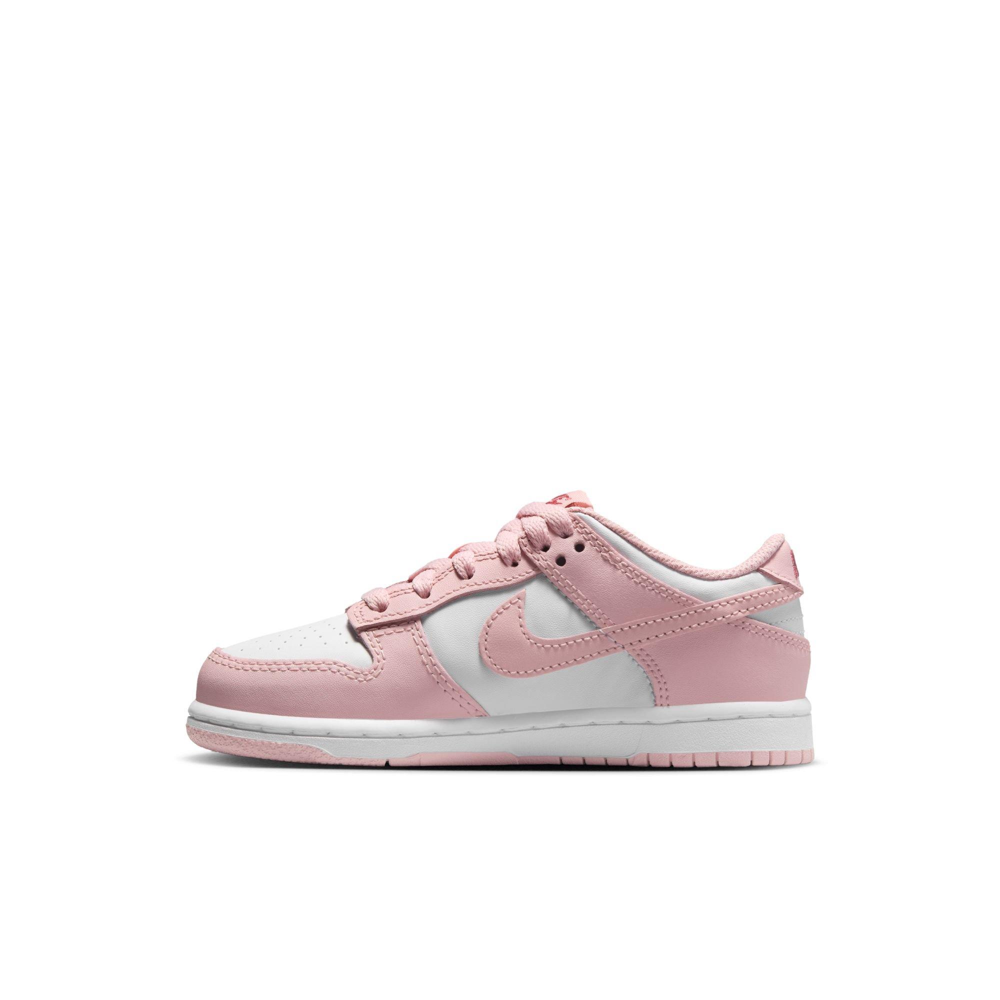 Nike Dunk Low Preschool Girls' "White/Pink Glaze/Pomegranate" Shoe