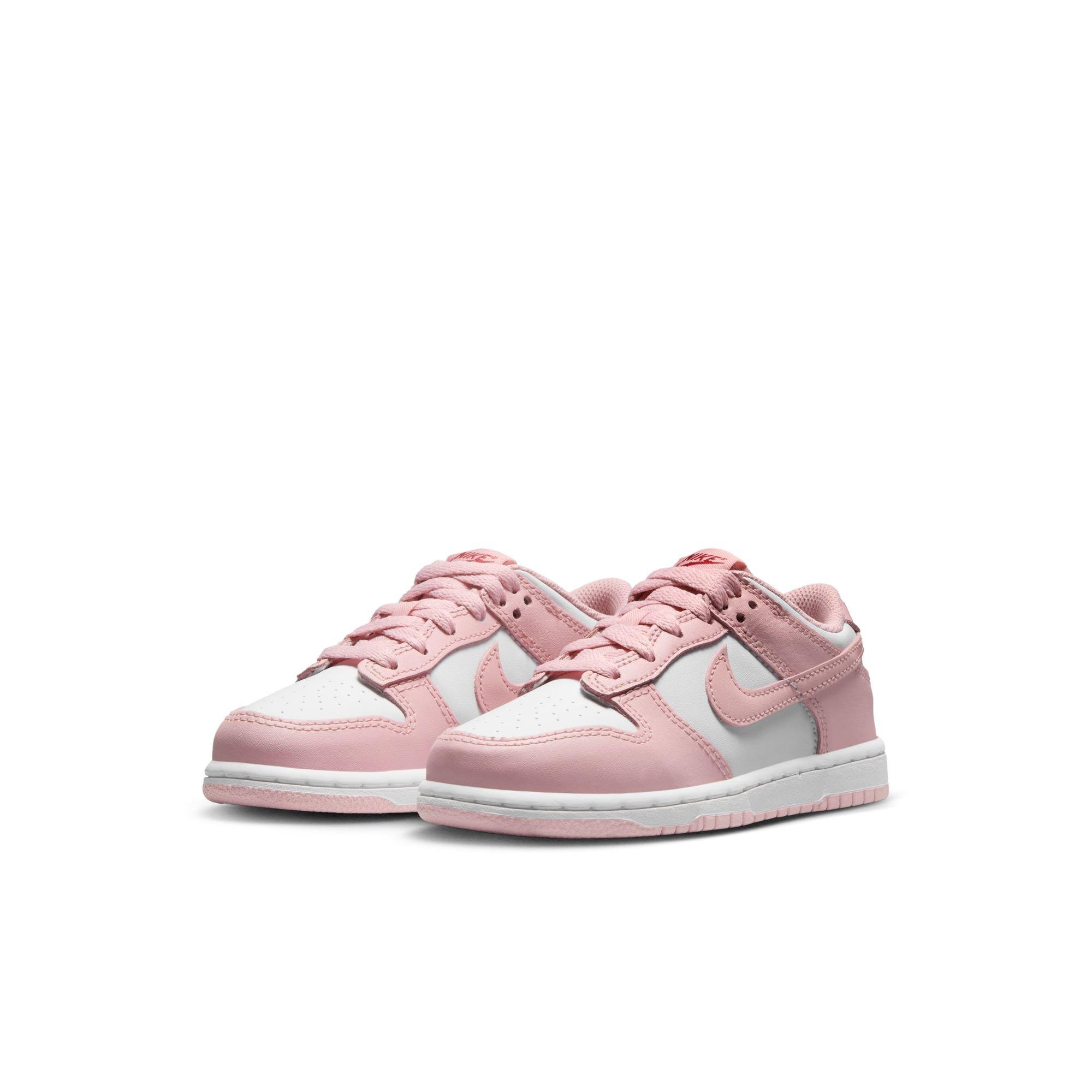 Nike Dunk Low Preschool Girls' "White/Pink Glaze/Pomegranate" Shoe