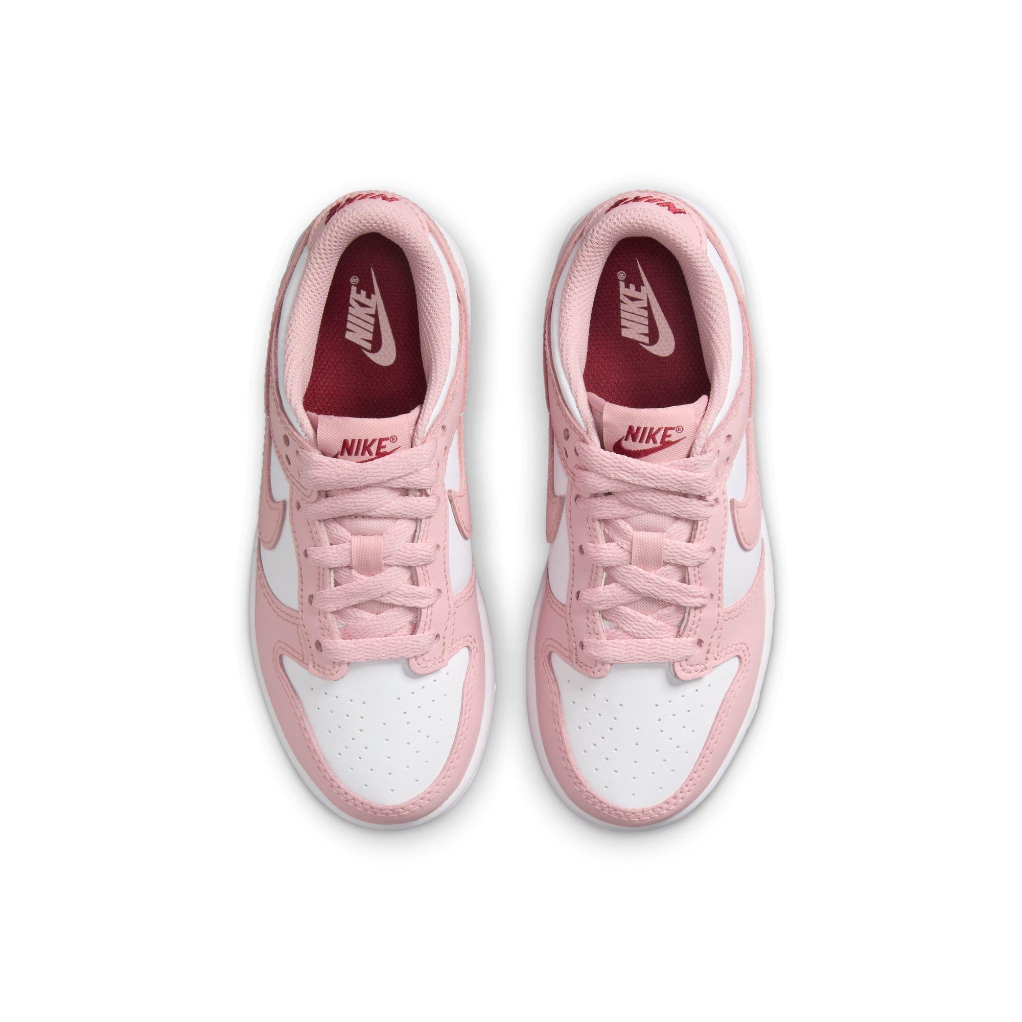 Nike Dunk Low Preschool Girls' "White/Pink Glaze/Pomegranate" Shoe