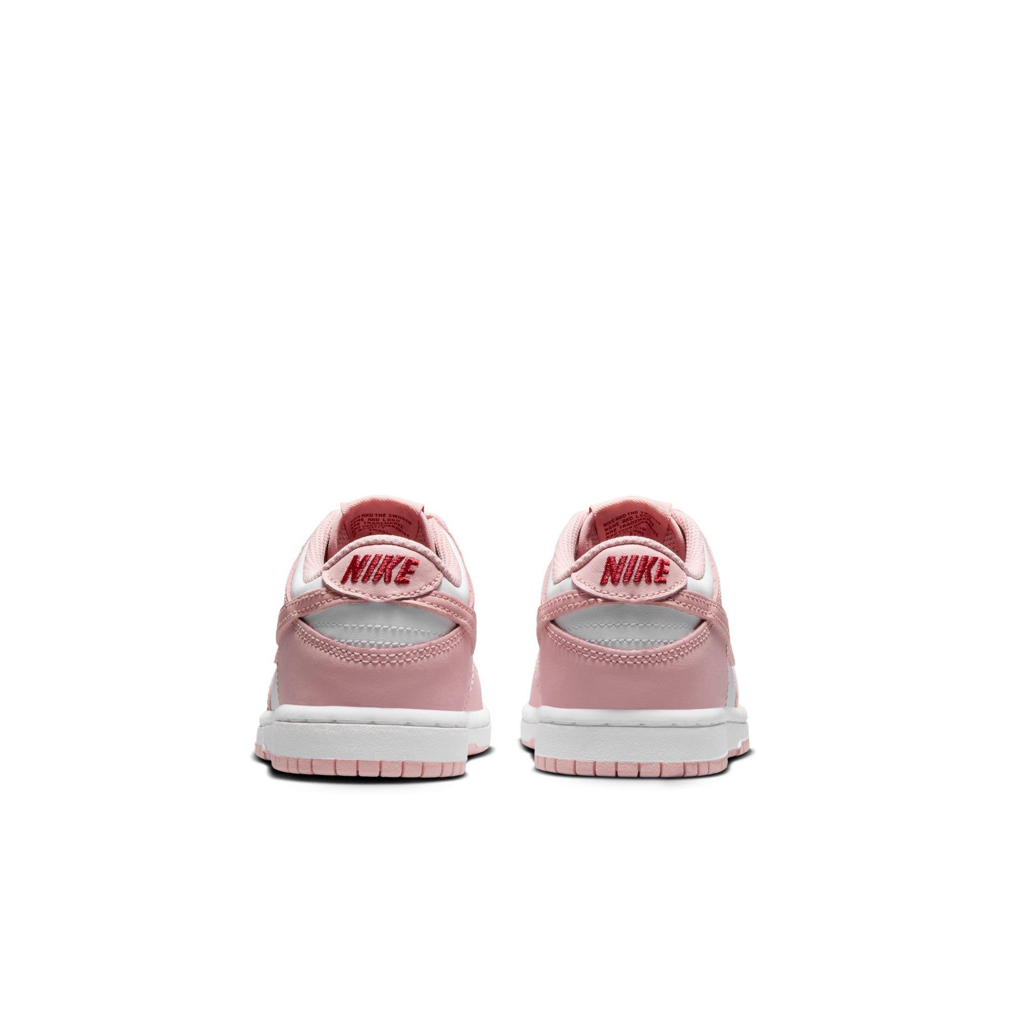 Nike Dunk Low Preschool Girls' "White/Pink Glaze/Pomegranate" Shoe