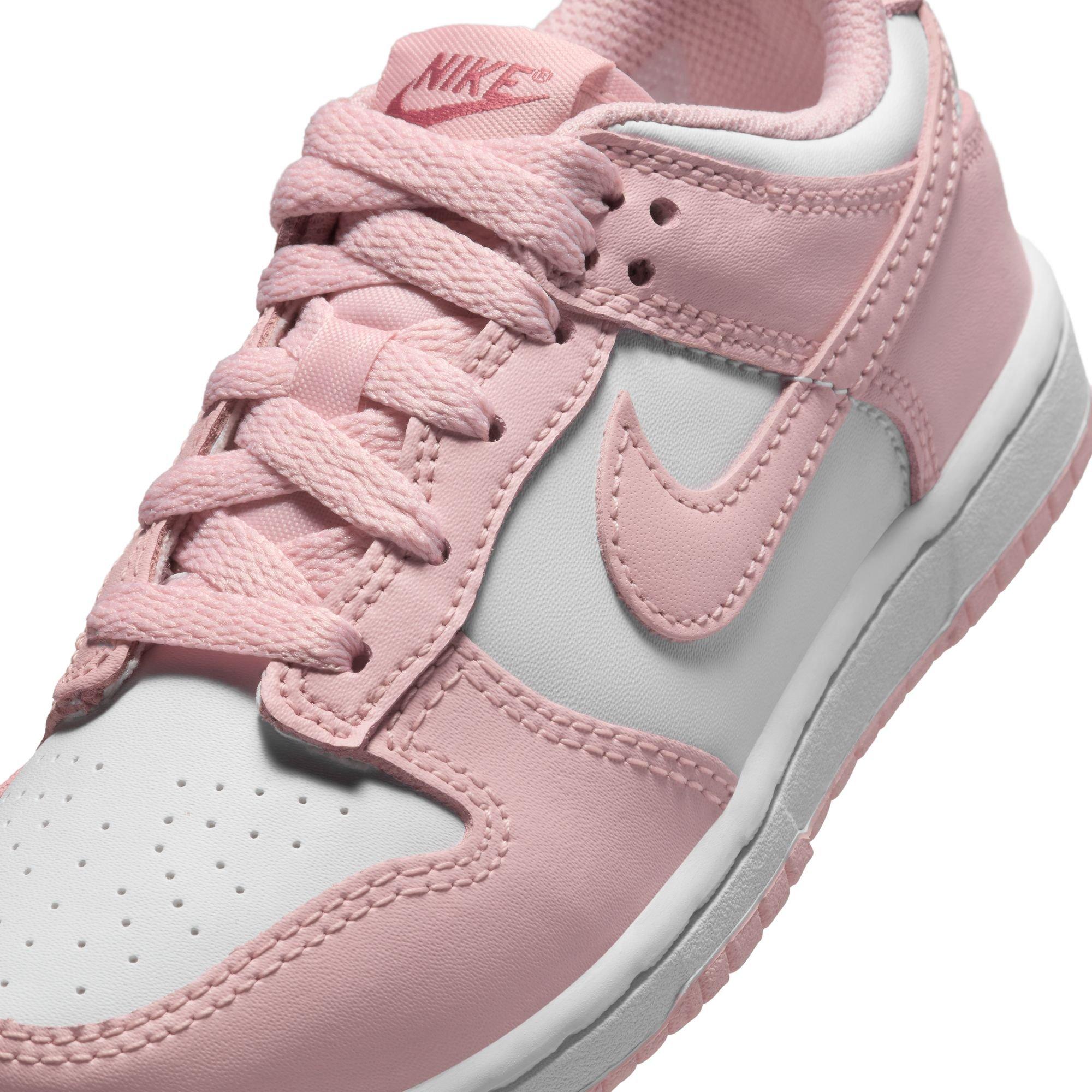 Nike Dunk Low Preschool Girls' "White/Pink Glaze/Pomegranate" Shoe