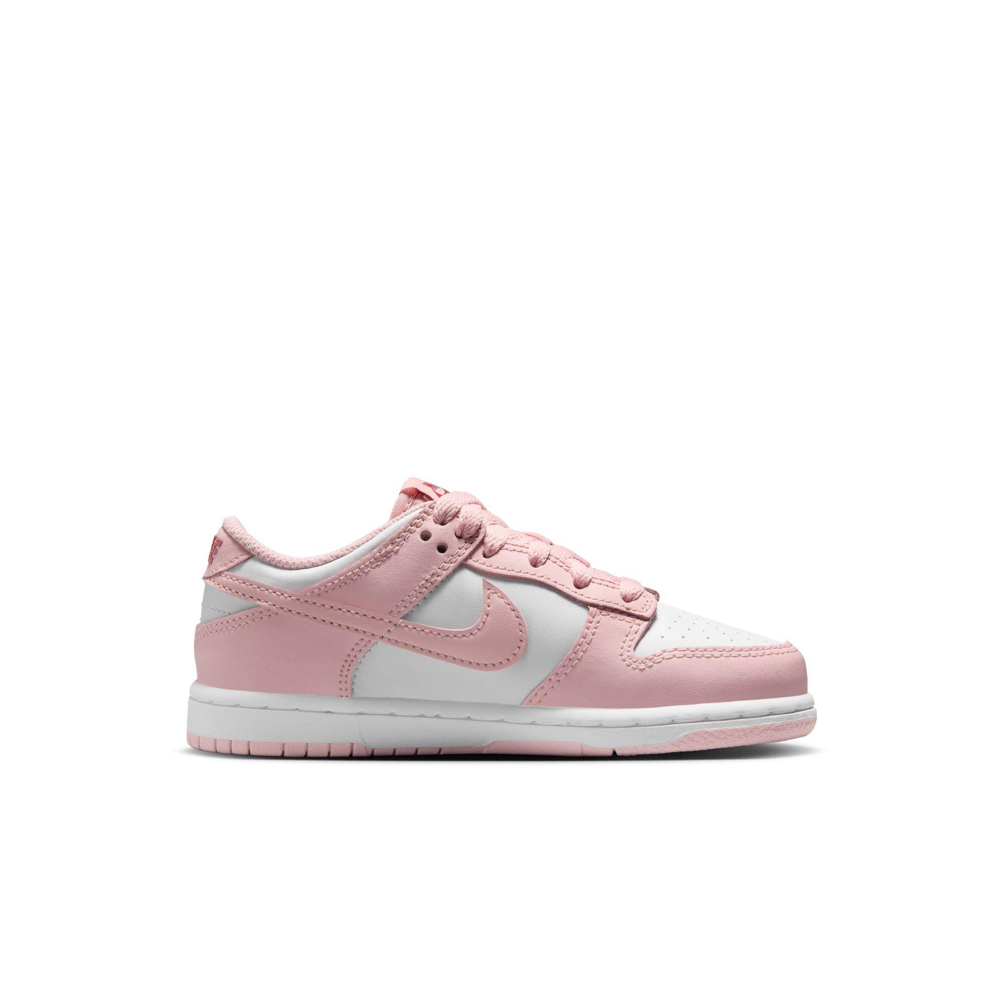 Nike Dunk Low Preschool Girls' "White/Pink Glaze/Pomegranate" Shoe