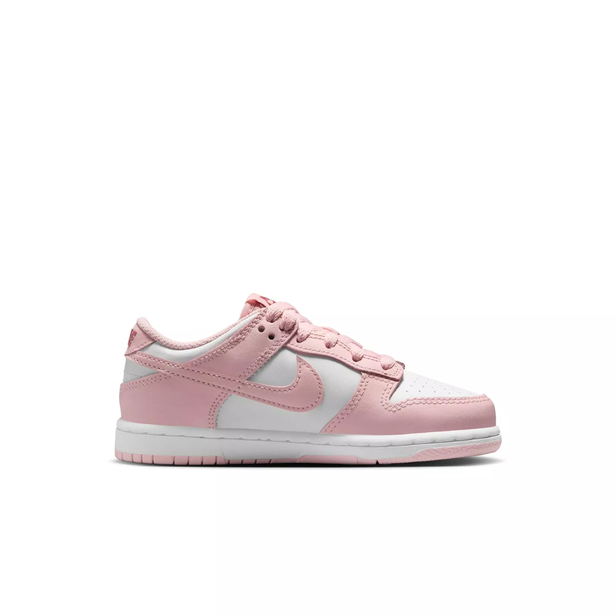 Nike Dunk Low "White/Pink Glaze/Pomegranate" Preschool Girls' Shoe