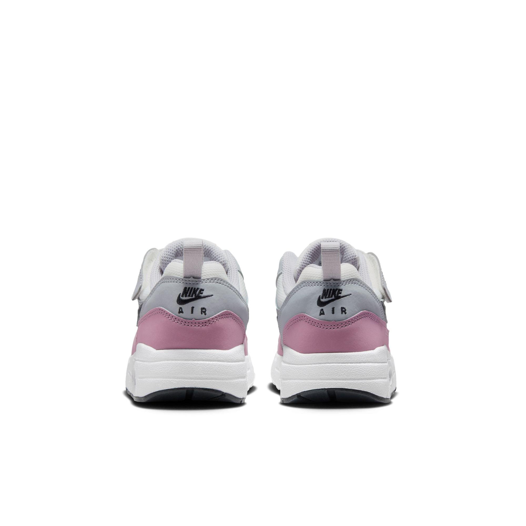 Nike Air Max 1 EasyOn Toddler Girls' "Summit White/Dk Smoke Grey/Wolf Grey" Shoe