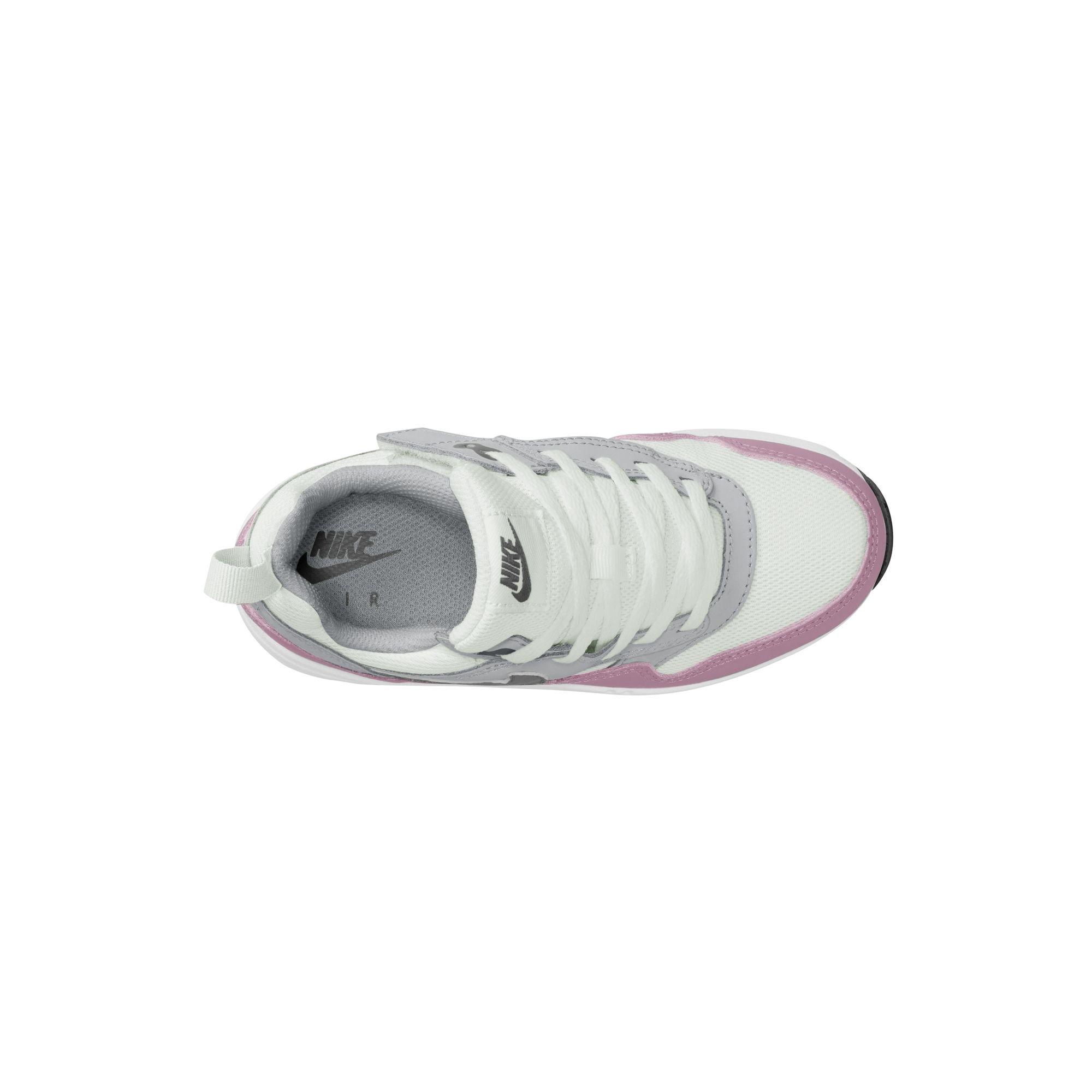 Nike Air Max 1 EasyOn Toddler Girls' "Summit White/Dk Smoke Grey/Wolf Grey" Shoe