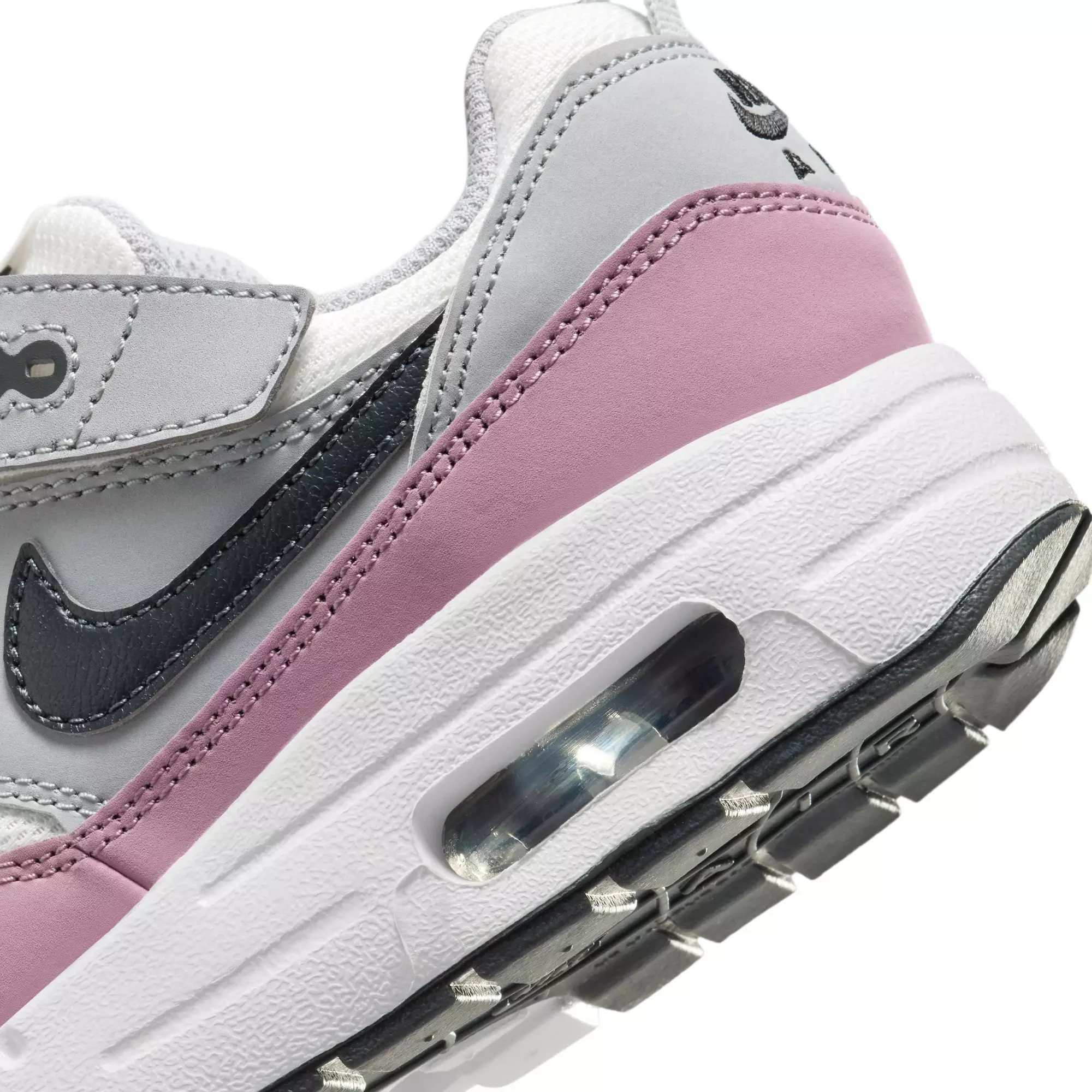 Nike Air Max 1 EasyOn "Summit White/Dk Smoke Grey/Wolf Grey" Toddler Girls' Shoe - WHITE/PURPLE