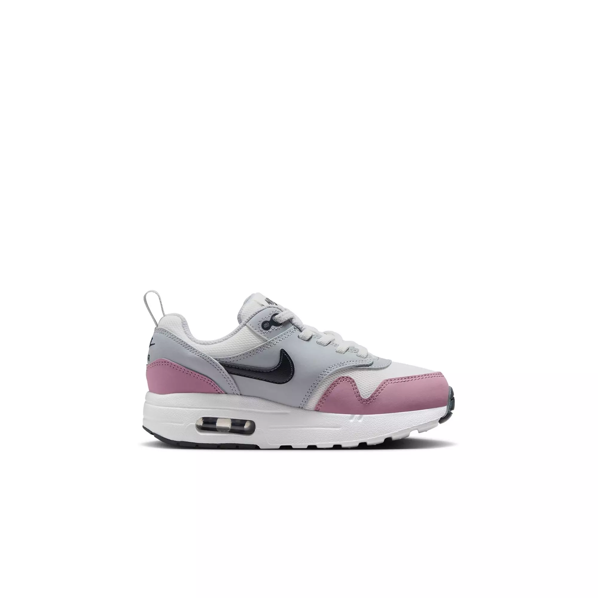 Nike Air Max 1 EasyOn "Summit White/Dk Smoke Grey/Wolf Grey" Toddler Girls' Shoe - WHITE/PURPLE