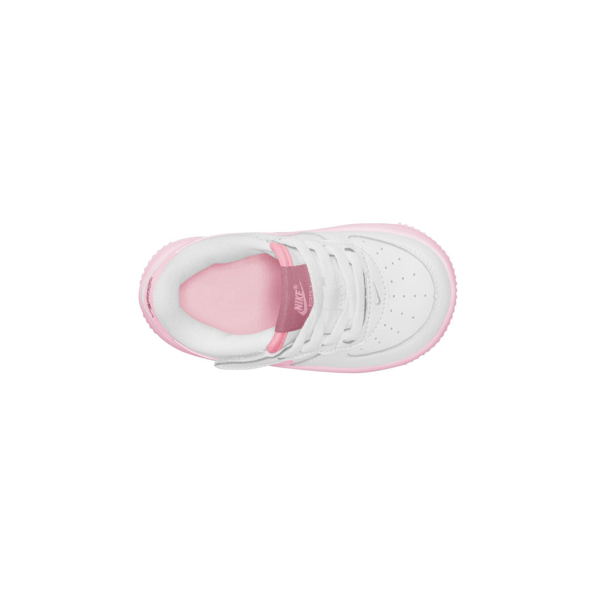 Nike Air Force 1 Low EasyOn Toddler Girls' "White/Pink Foam/Elemental Pink" Shoe