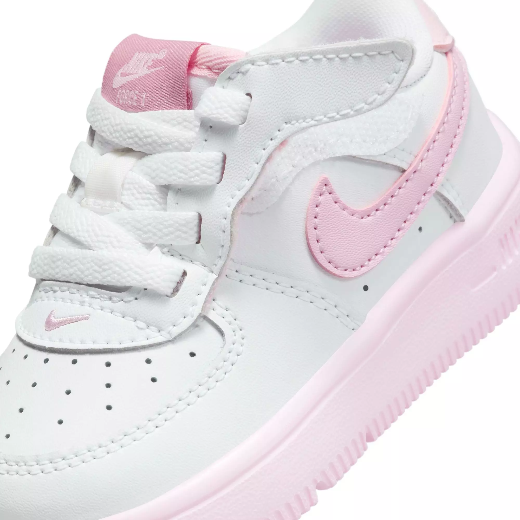 Nike Air Force 1 Low EasyOn "White/Pink Foam/Elemental Pink" Toddler Girls' Shoe - WHITE/PINK