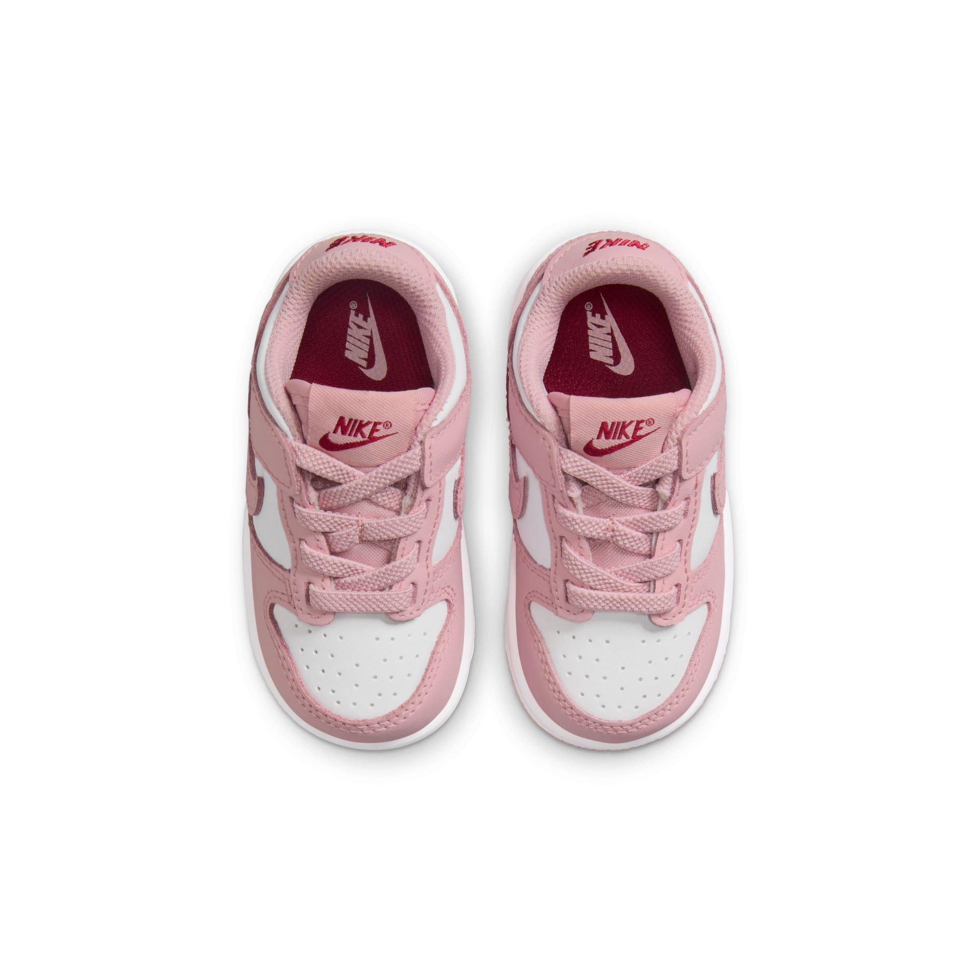 Nike Dunk Low Toddler Girls'&nbsp;"White/Pink Glaze/Pomegranate"&nbsp;Shoe