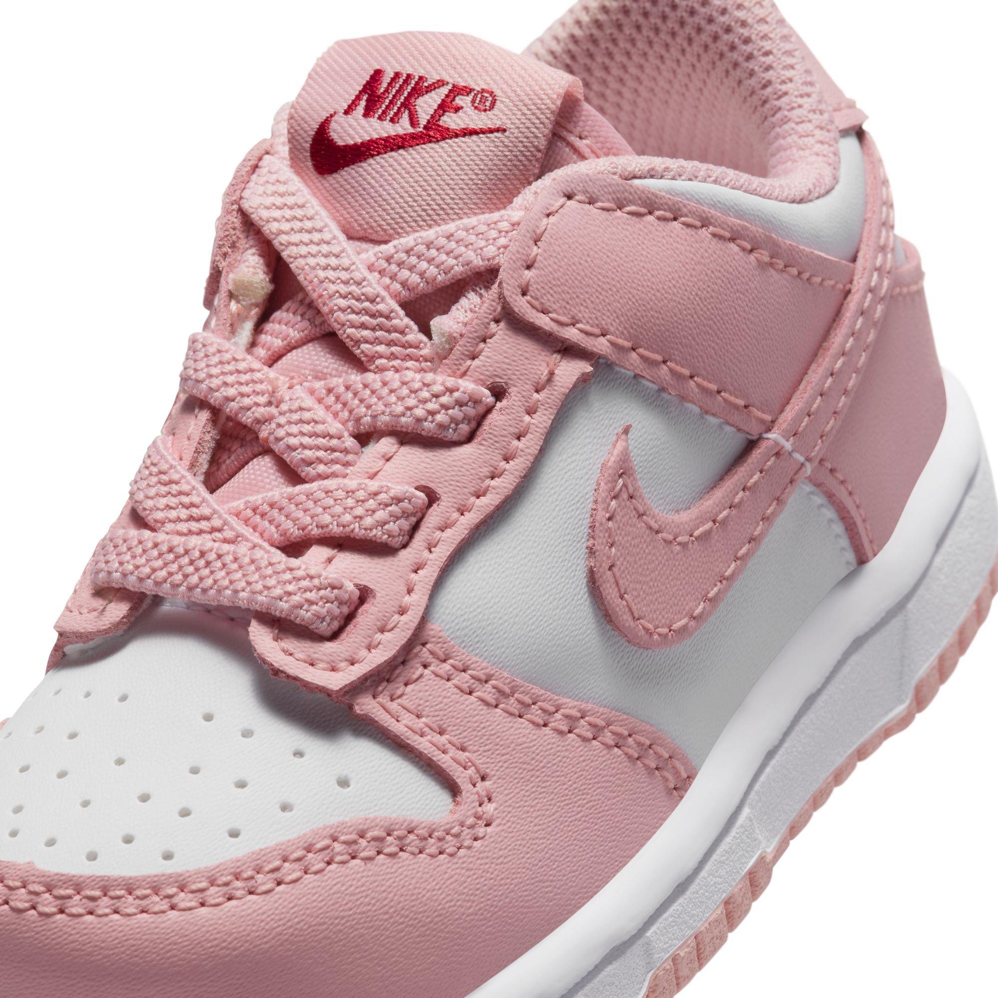 Nike Dunk Low Toddler Girls'&nbsp;"White/Pink Glaze/Pomegranate"&nbsp;Shoe