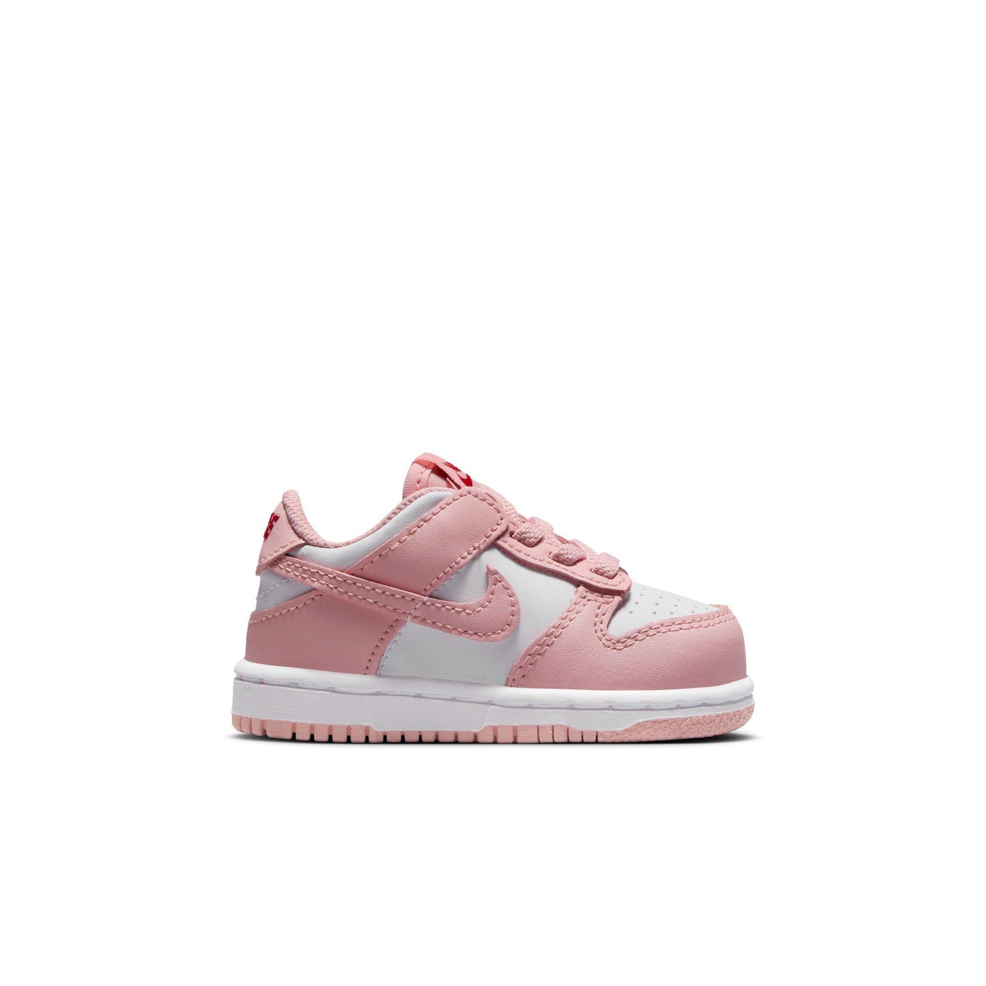 Nike Dunk Low "White/Pink Glaze/Pomegranate" Toddler Girls' Shoe - PINK/WHITE