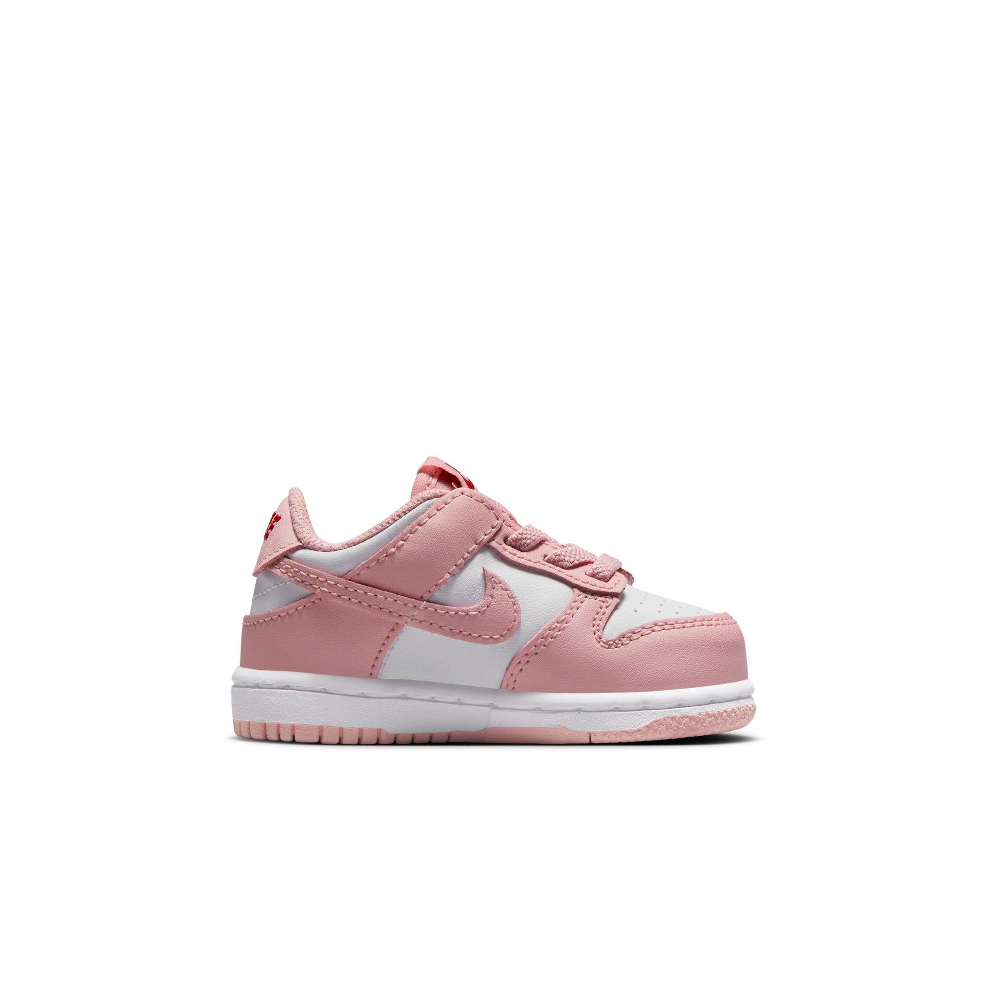 Nike Dunk Low Toddler Girls'&nbsp;"White/Pink Glaze/Pomegranate"&nbsp;Shoe