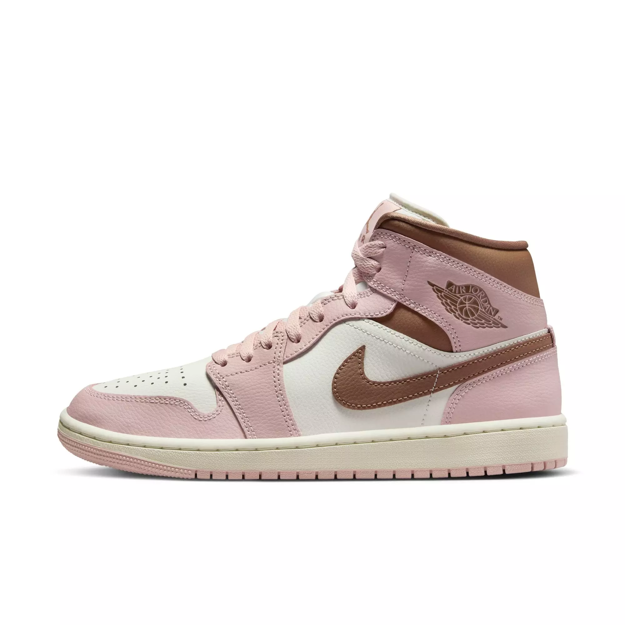 Jordan 1 Mid "Pink Oxford/Archaeo Brown/Sail" Women's Shoe - PINK/BROWN