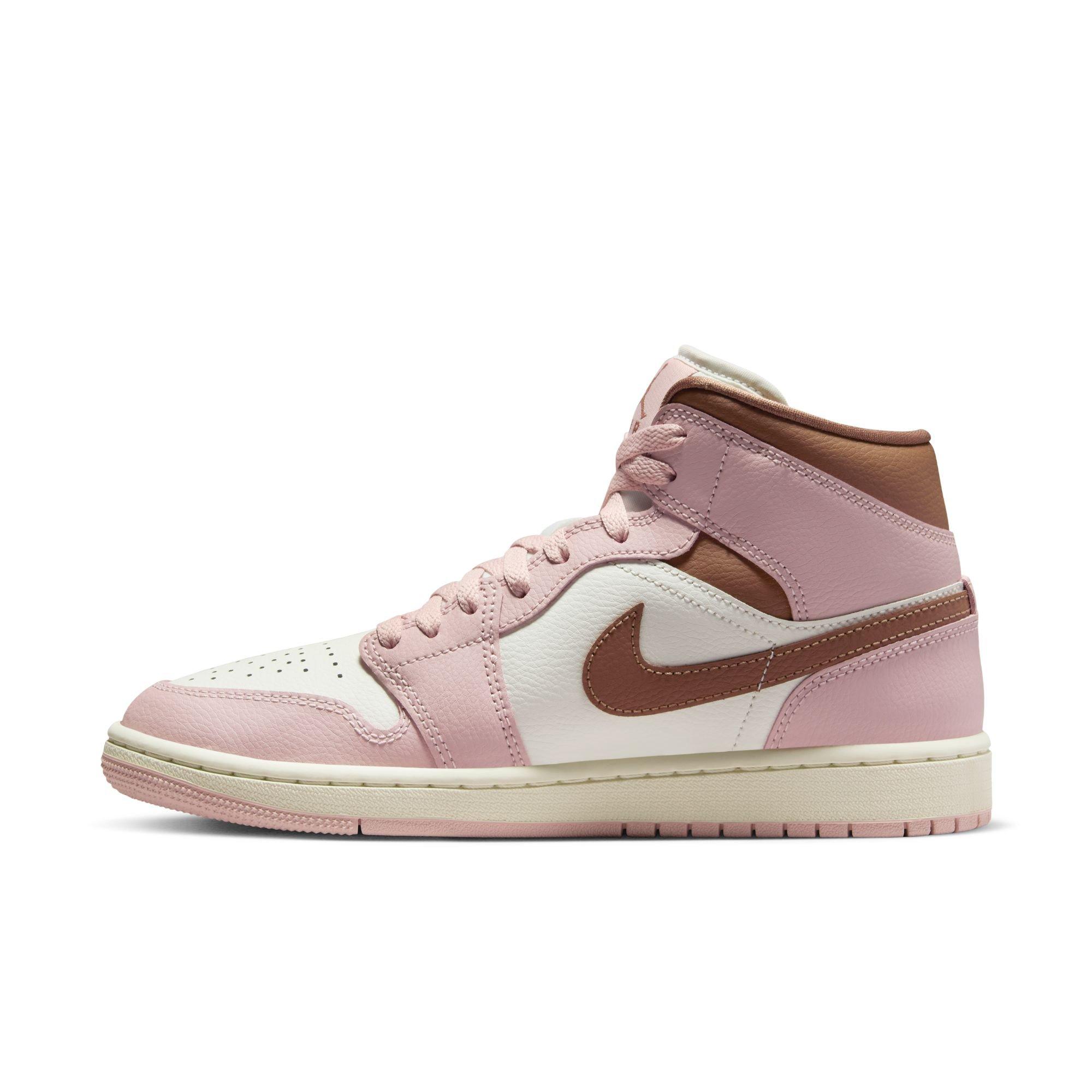 Jordan 1 Mid "Pink Oxford/Archaeo Brown/Sail" Women's Shoe - PINK/BROWN Thumbnail View 4