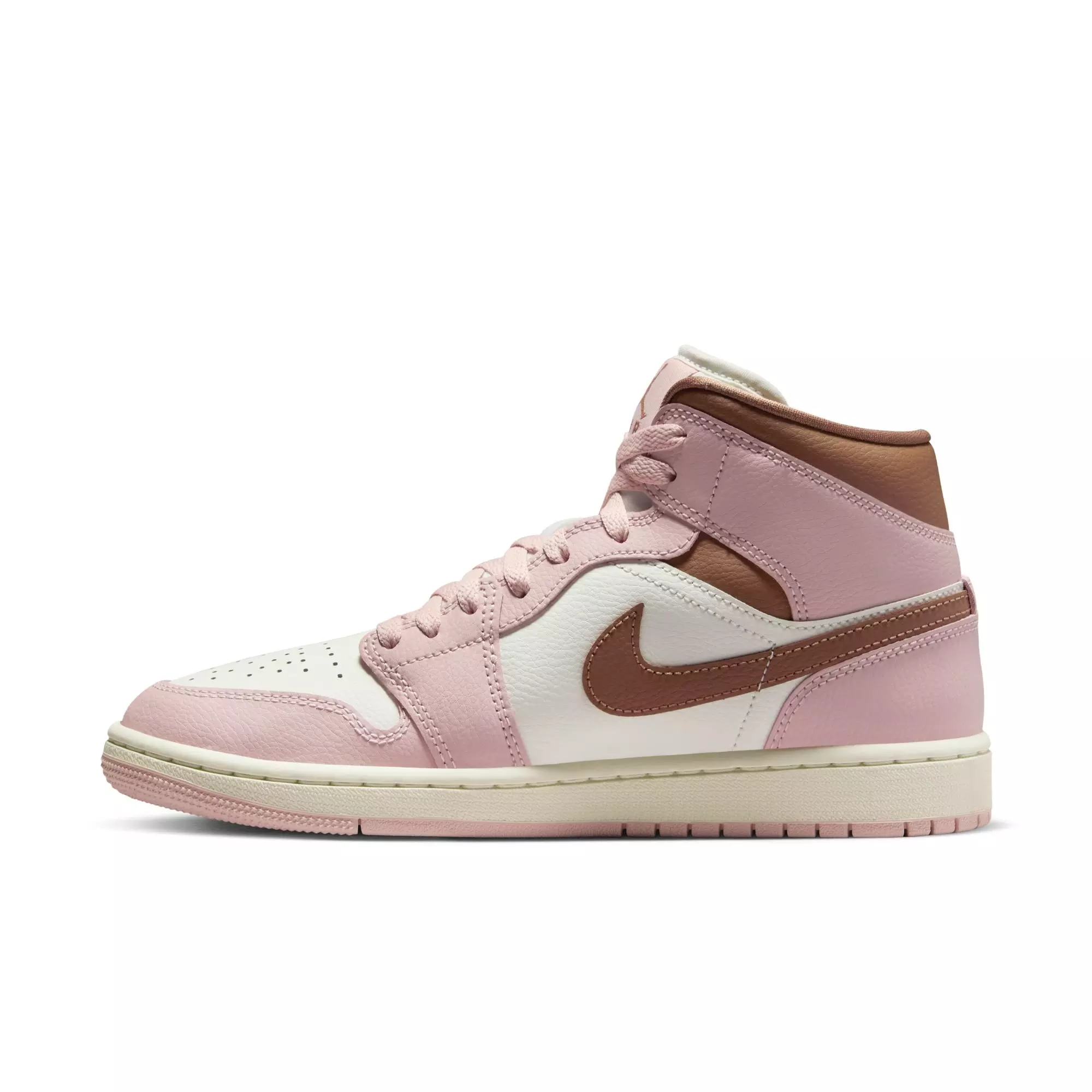 Jordan 1 Mid "Pink Oxford/Archaeo Brown/Sail" Women's Shoe - PINK/BROWN