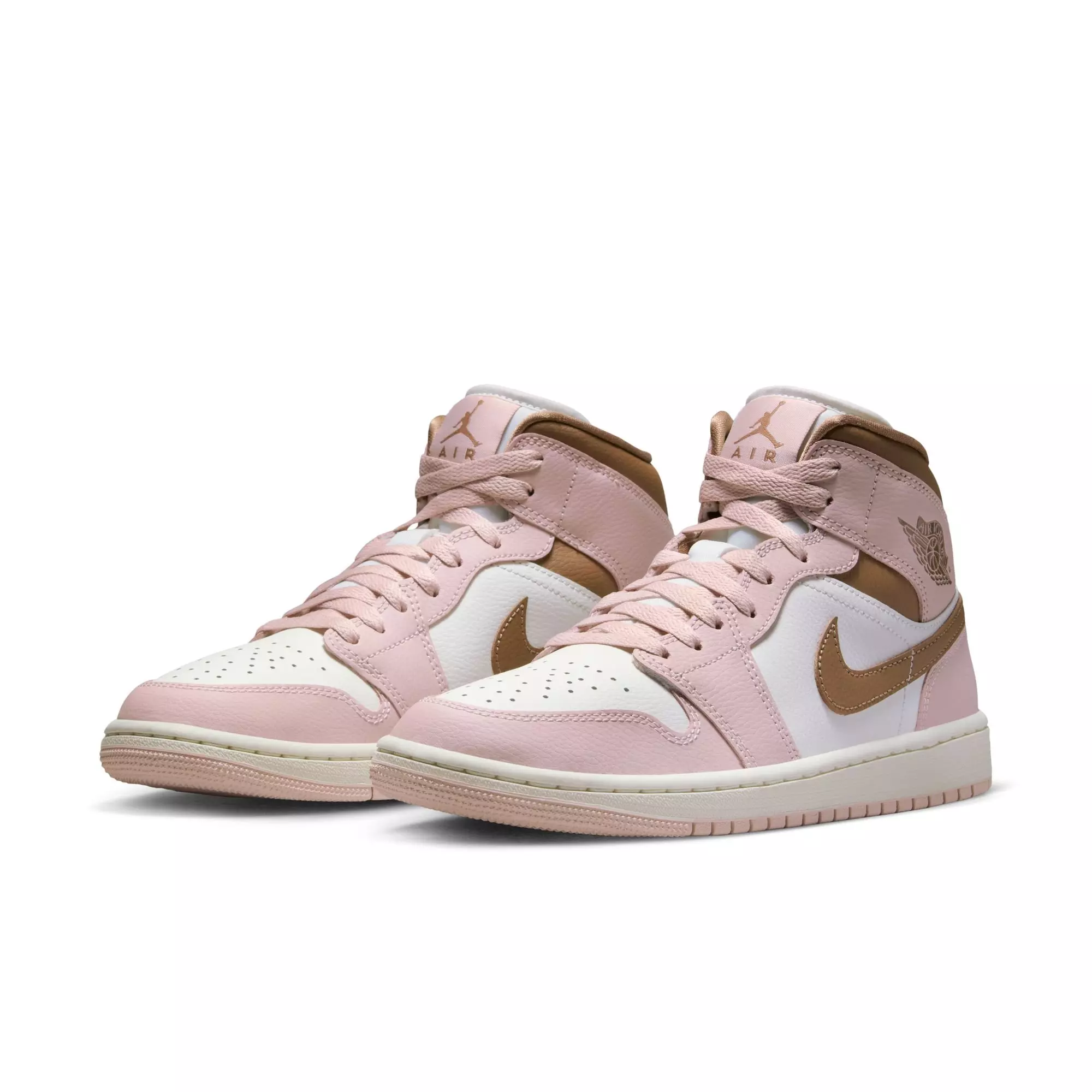 Jordan 1 Mid "Pink Oxford/Archaeo Brown/Sail" Women's Shoe - PINK/BROWN
