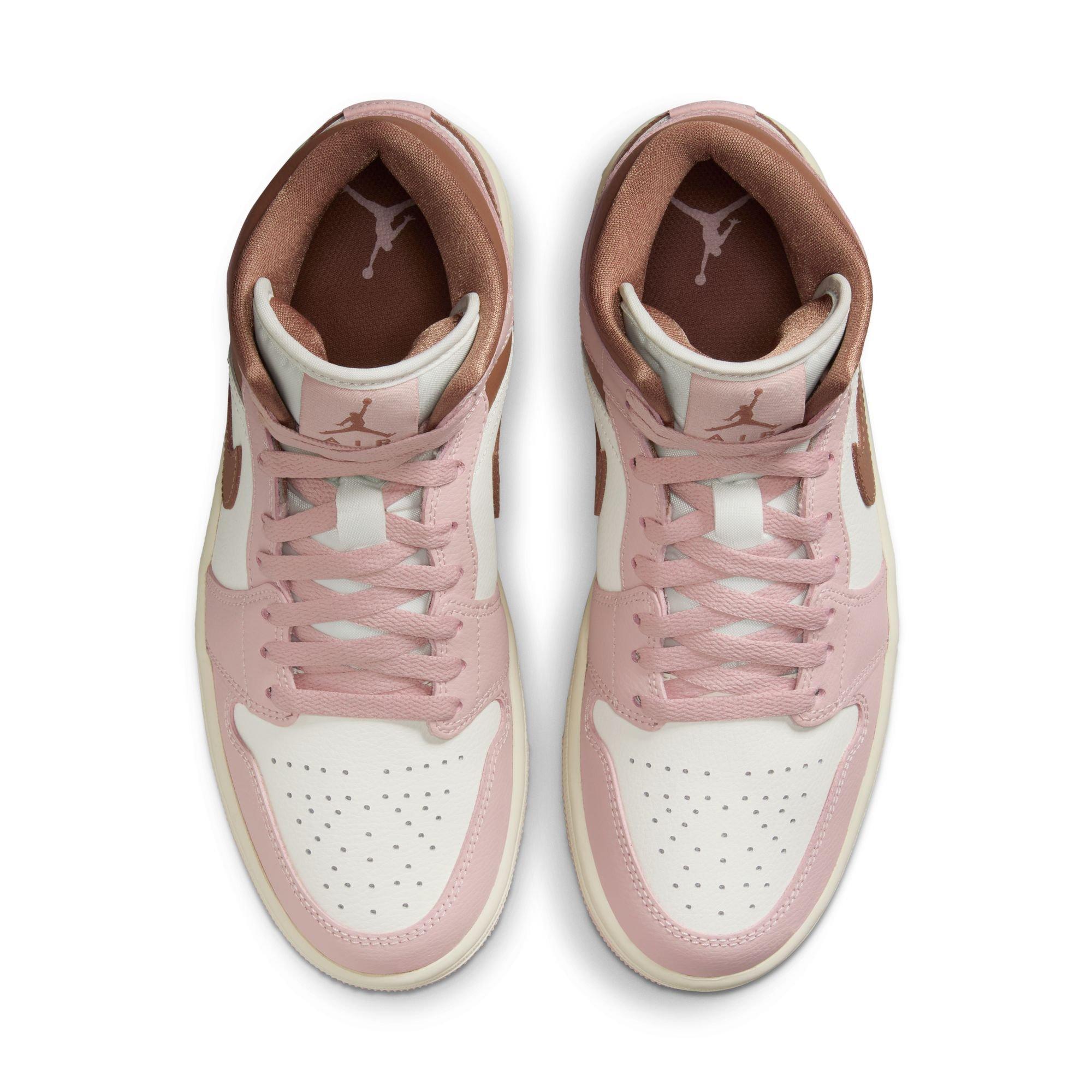 Jordan 1 Mid "Pink Oxford/Archaeo Brown/Sail" Women's Shoe - PINK/BROWN Thumbnail View 6