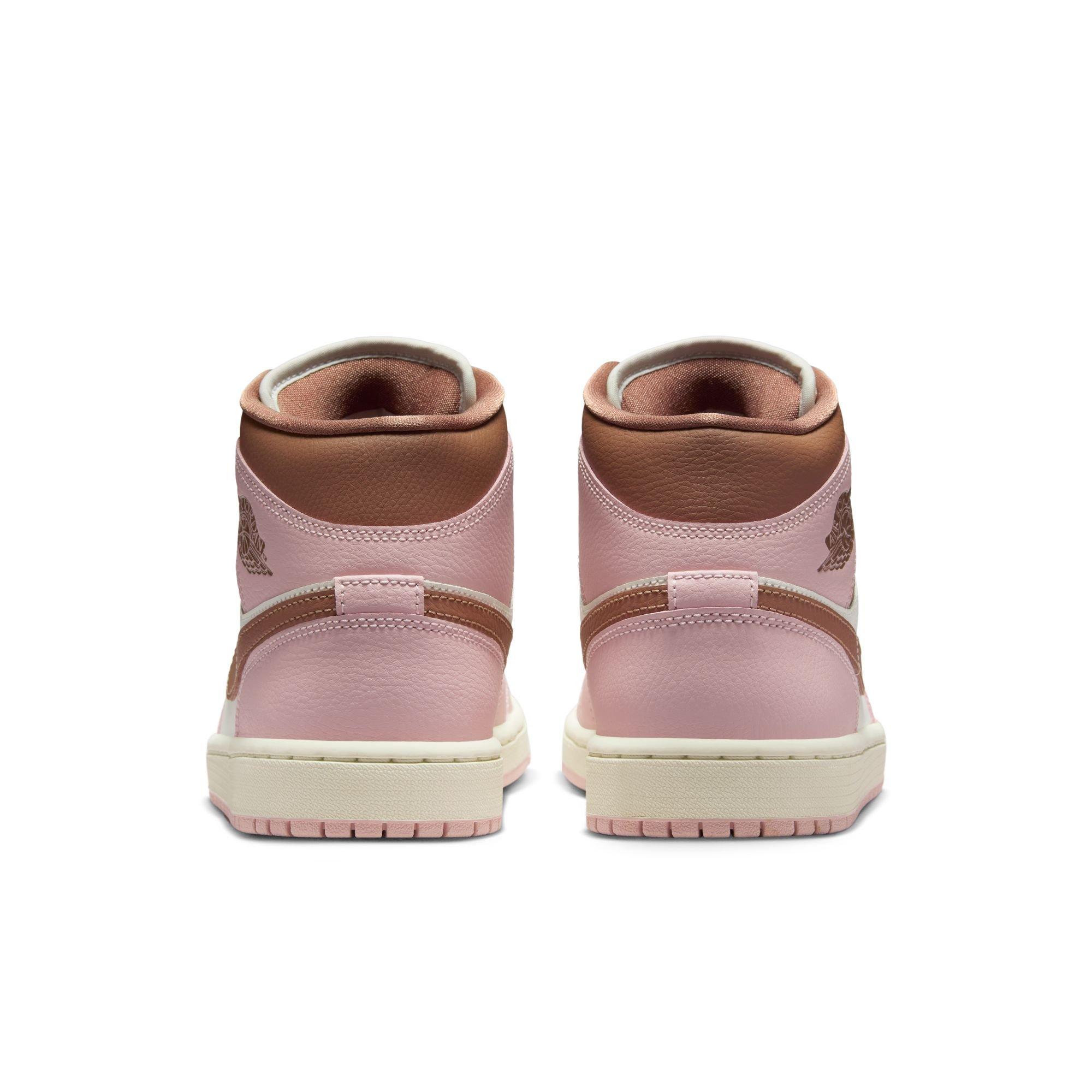 Jordan 1 Mid "Pink Oxford/Archaeo Brown/Sail" Women's Shoe - PINK/BROWN Thumbnail View 8