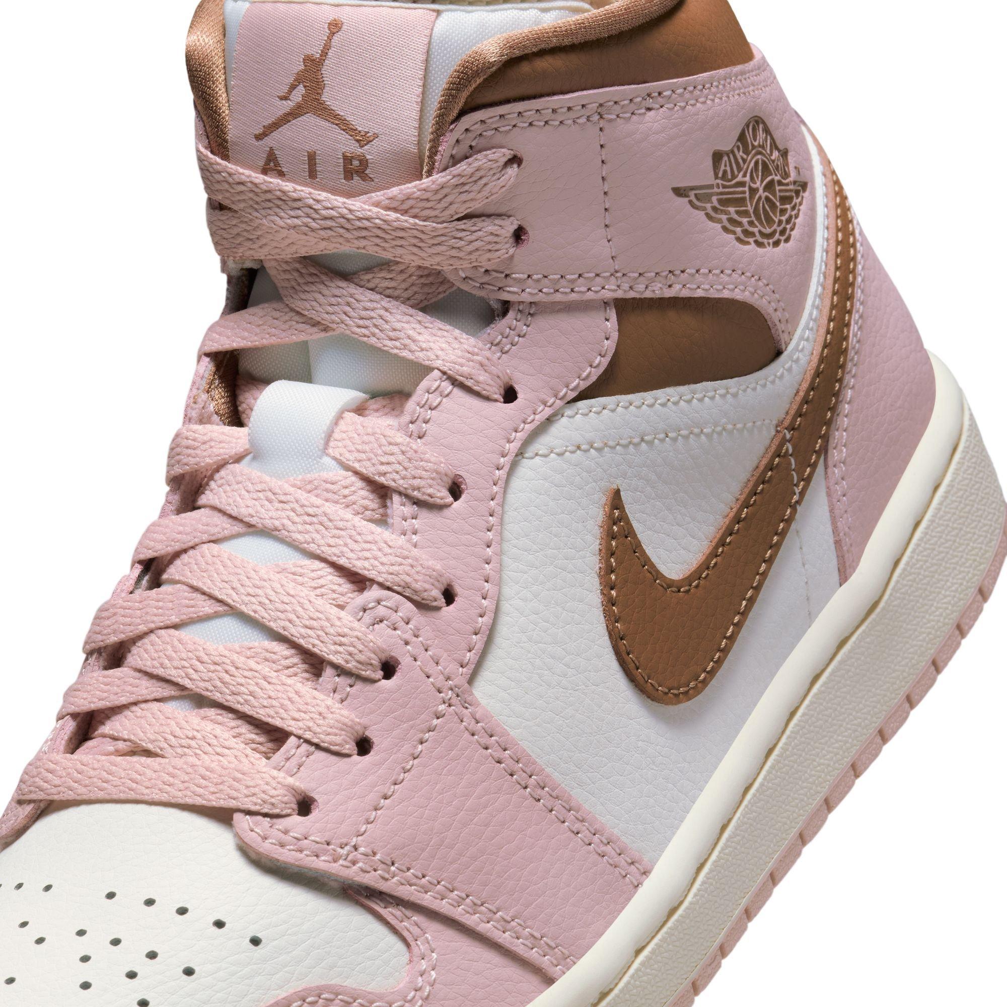 Jordan 1 Mid "Pink Oxford/Archaeo Brown/Sail" Women's Shoe - PINK/BROWN Thumbnail View 10