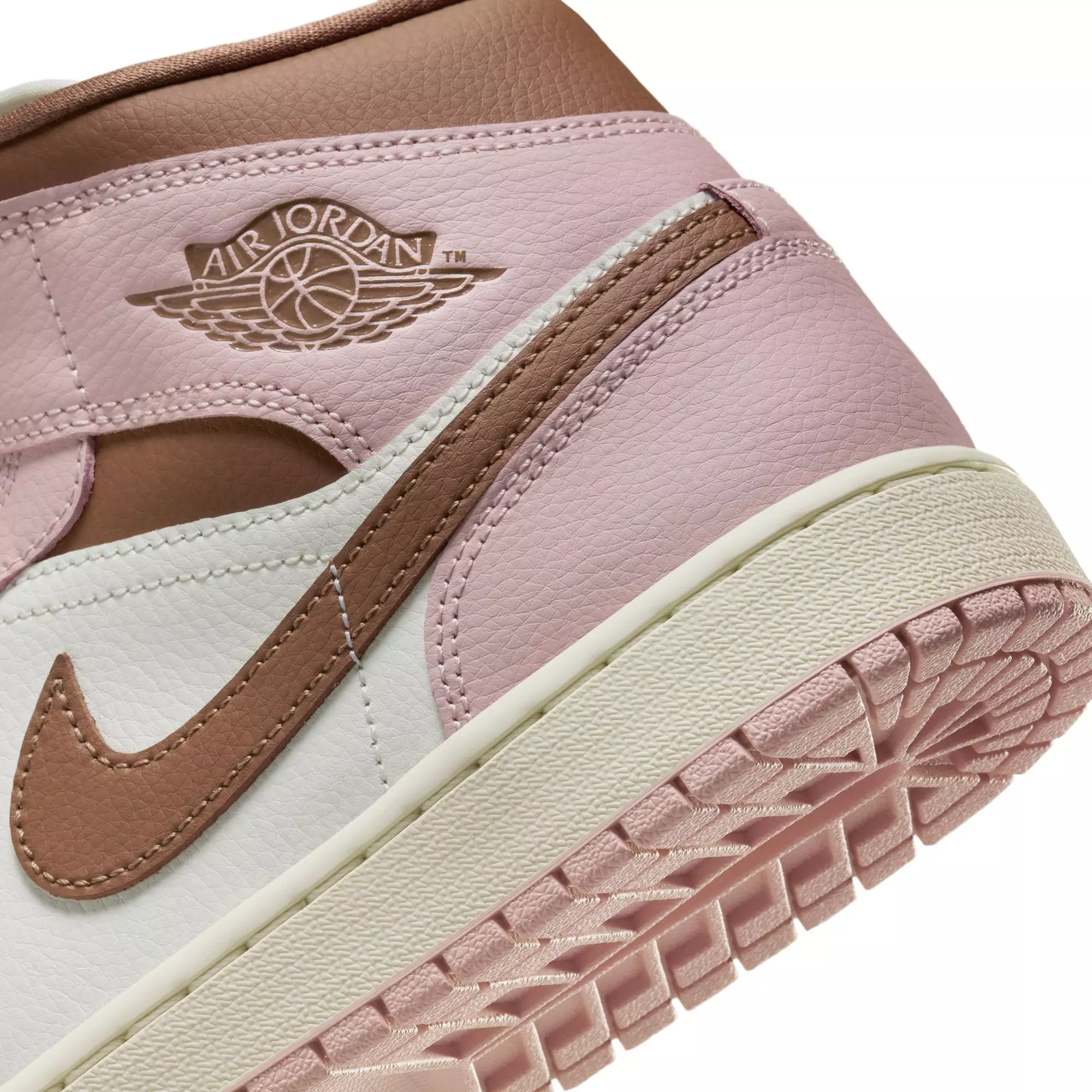 Jordan 1 Mid "Pink Oxford/Archaeo Brown/Sail" Women's Shoe - PINK/BROWN